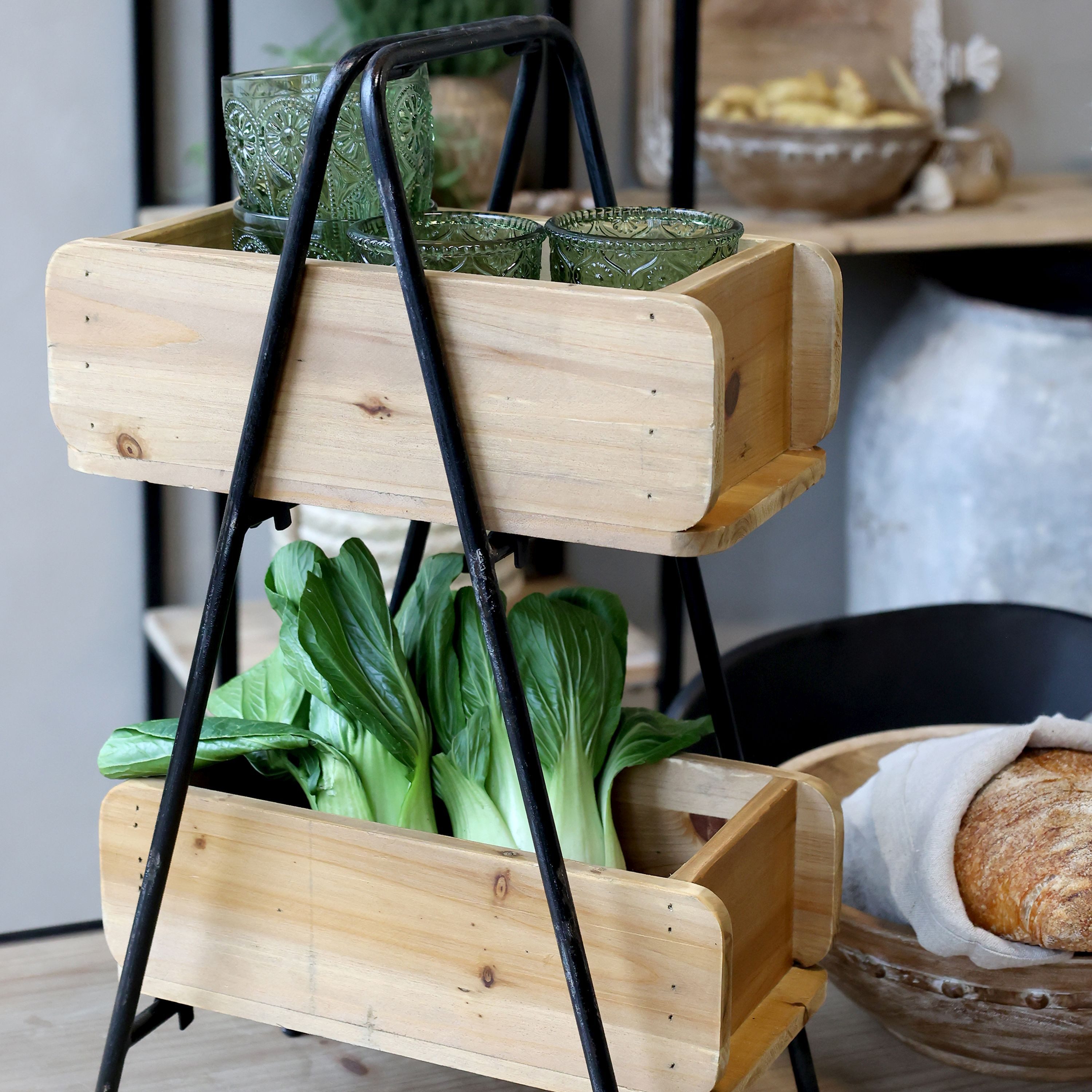 Chic Antique Zubehöraufbewahrungsständer Chic Antique Ständer Halter Etagere mit 2 Ziegelformen