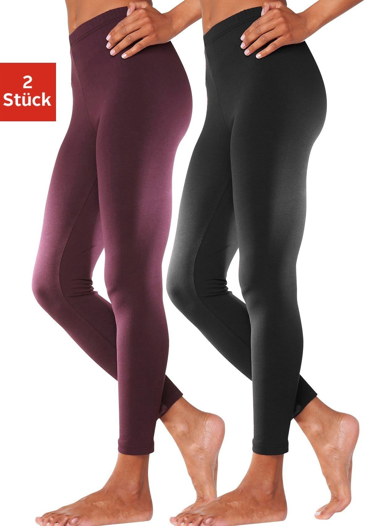 vivance active Leggings (2er-Pack) mit Gummibund, Loungewear