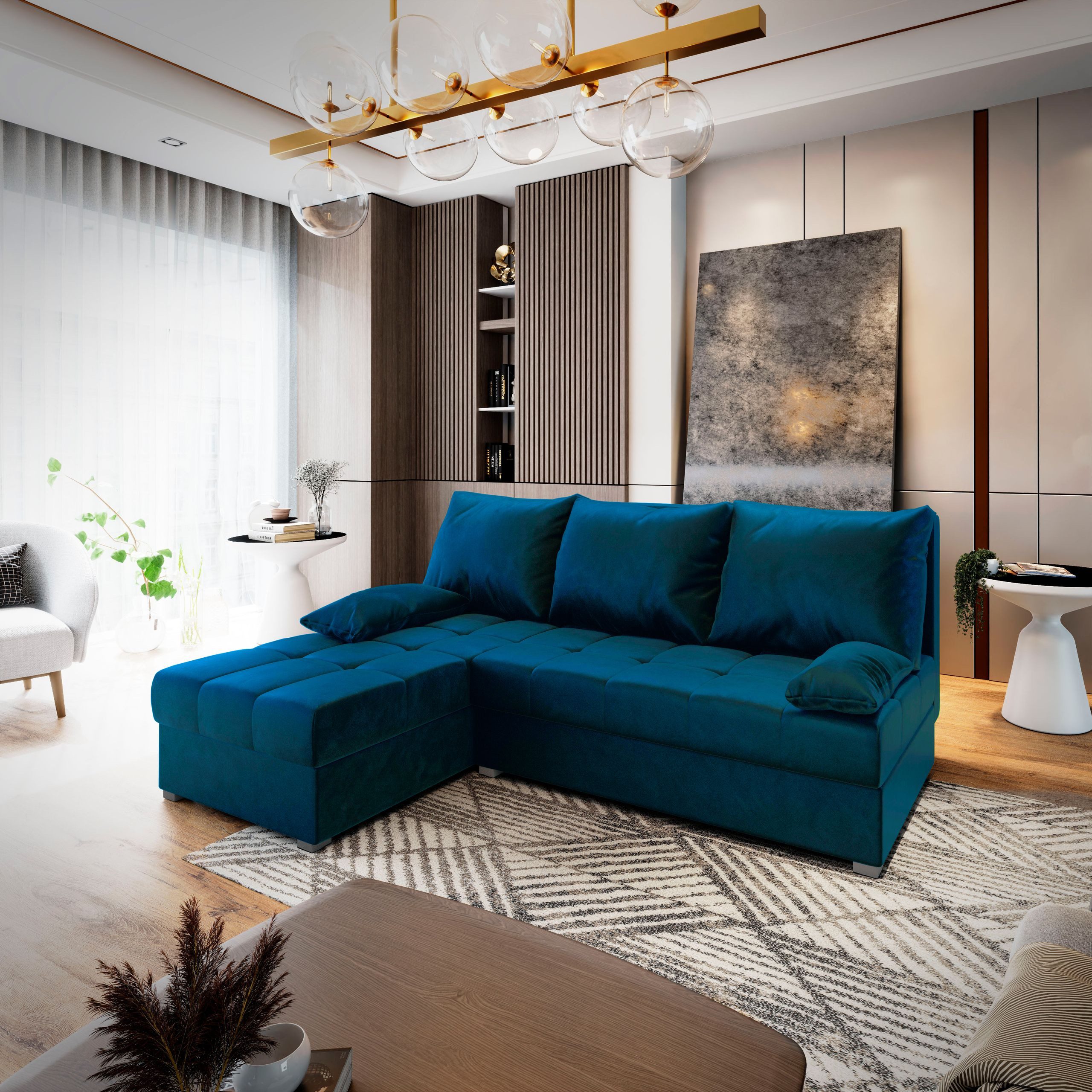 Masseno Ecksofa RITA mit Schlaffunktion L-Form, Sofa mit Bettkasten günstig online kaufen