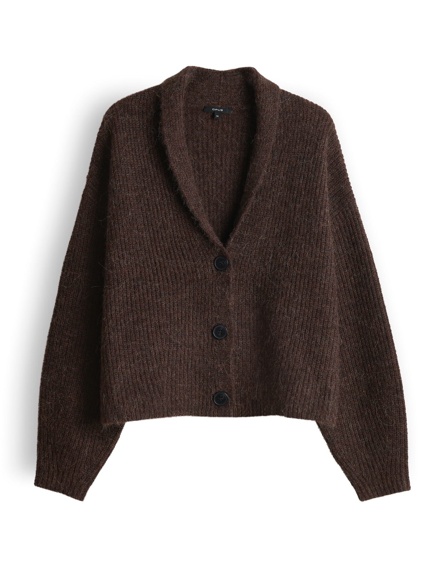 OPUS Strickjacke DUSENA mit Schalkragen Weite Passform, schmal zulaufend, überschnittene Schulter