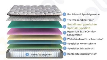 Taschenfederkernmatratze 9 Schichten mit Topper Höhe 32 cm Matratze 90x200 - 180x200 Borjen, gowoll