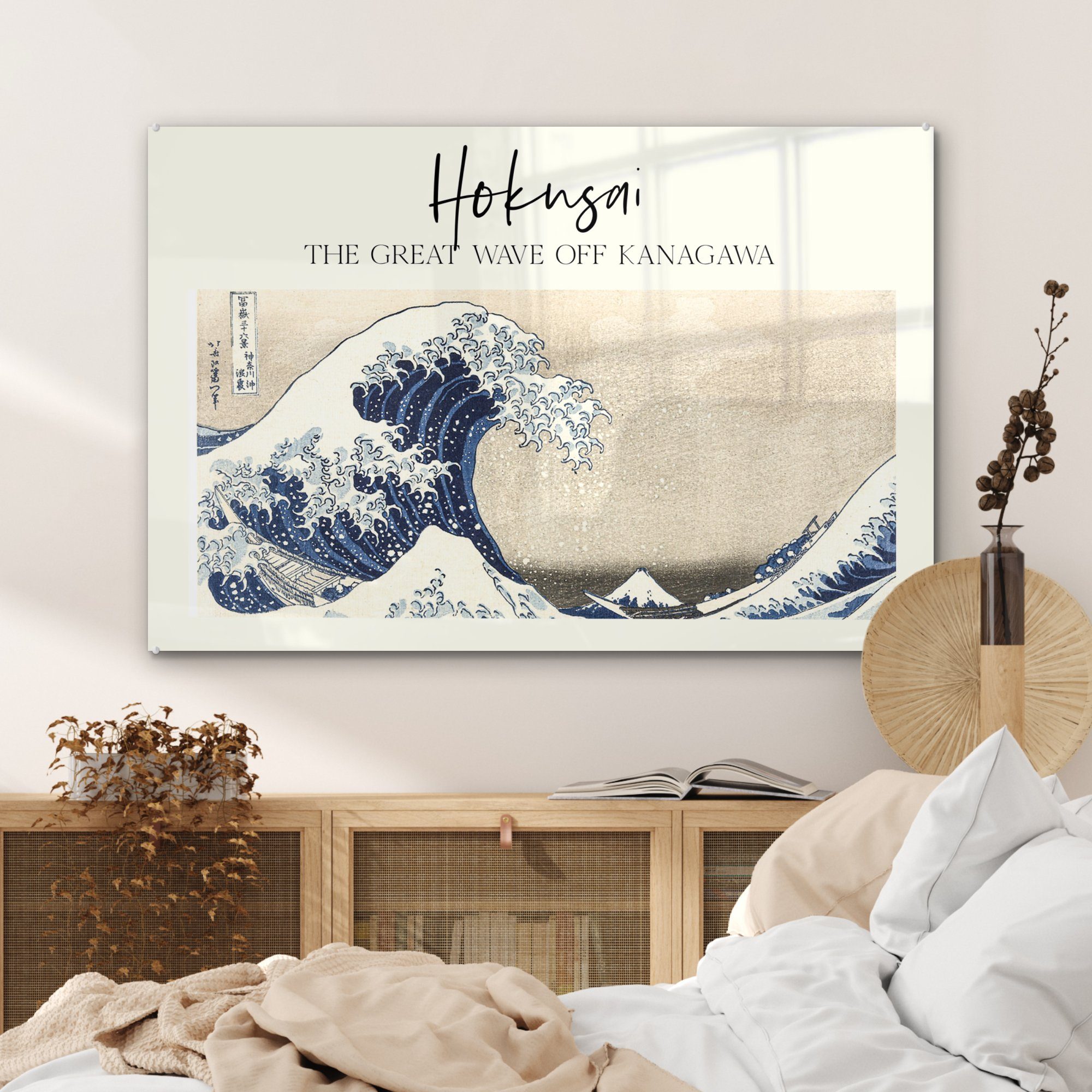 - Japanische (1 Die MuchoWow Kanagawa Acrylglasbild Acrylglasbilder Wohnzimmer - St), große Hokusai Schlafzimmer von Kunst, Welle &