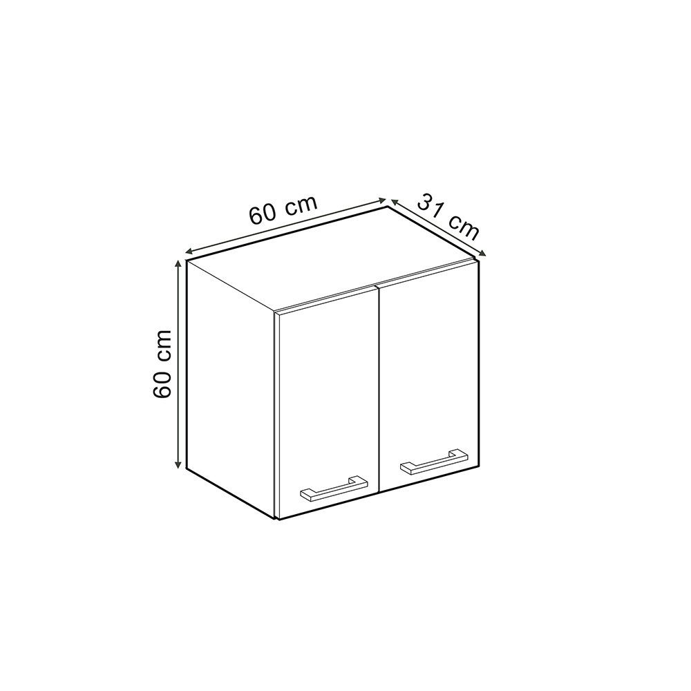 Vicco Hängeschrank R-Line, Goldkraft Eiche/Weiß, 60 cm (1-St)