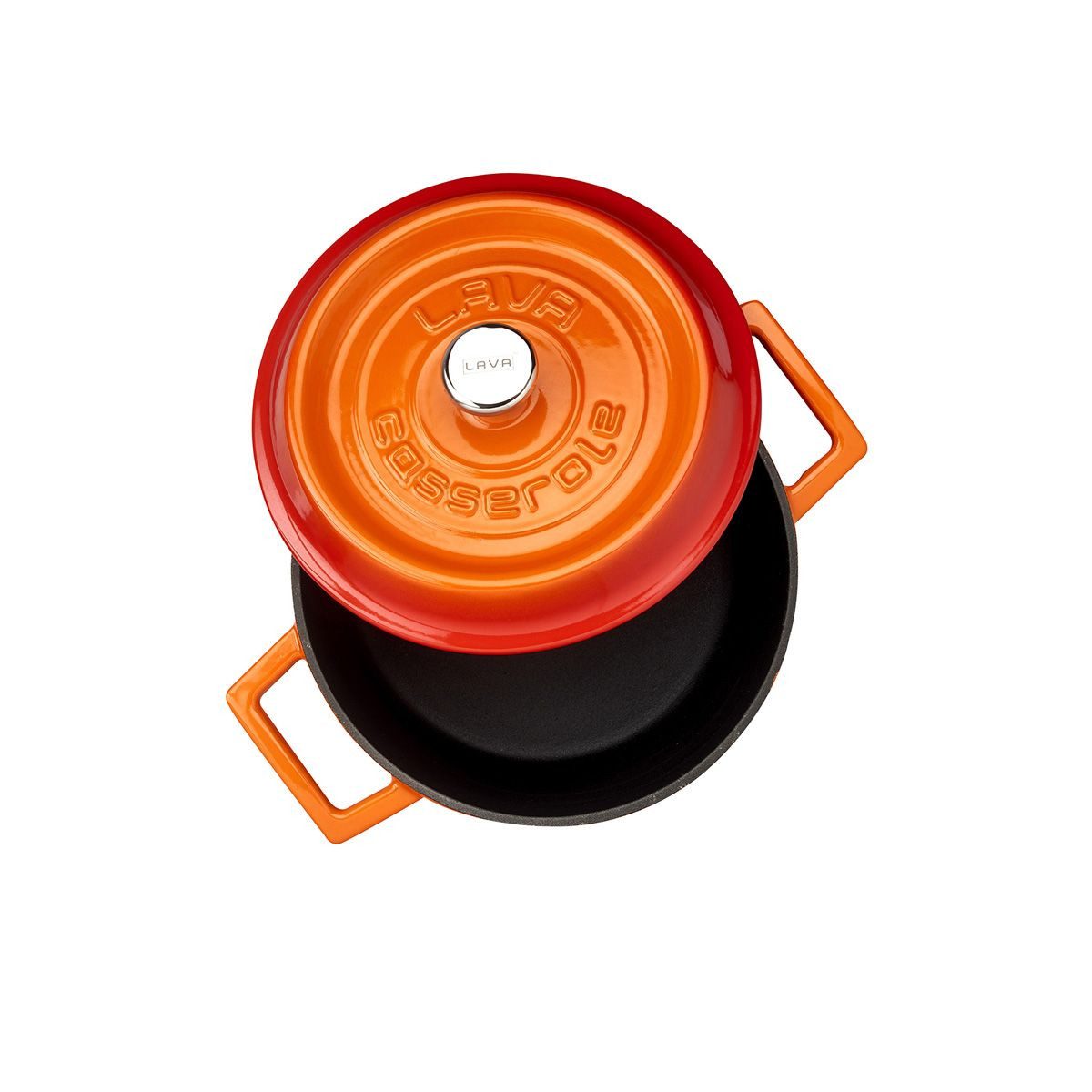 LAVA Bräter LAVA Emaillierter Gusseisentopf mit Deckel, Ø 20 cm, 2,82 Liter, Gusseisen (2-tlg), emailliertes Gusseisen, backofengeeignet