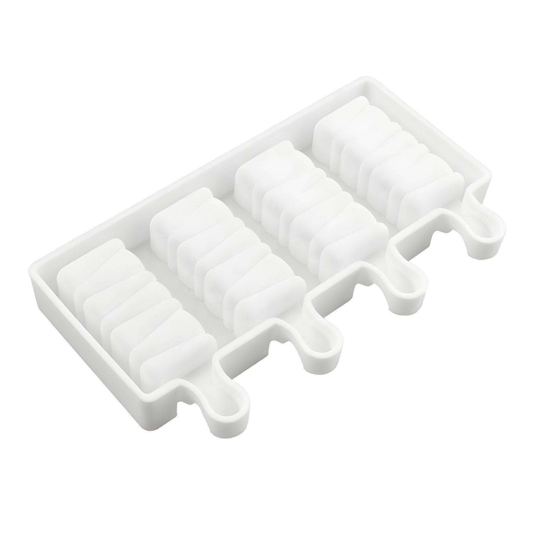 Kopper-24 Eismaschine Silikon Eisform für Eis am Stiel mit Muster, 4er Form, 19,6 x 11,5x 2