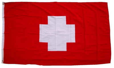 trends4cents Flagge XXL Flagge Fahne mit 3 Messingösen in 250 x 150 cm (Schweiz), für Fahnenmaste