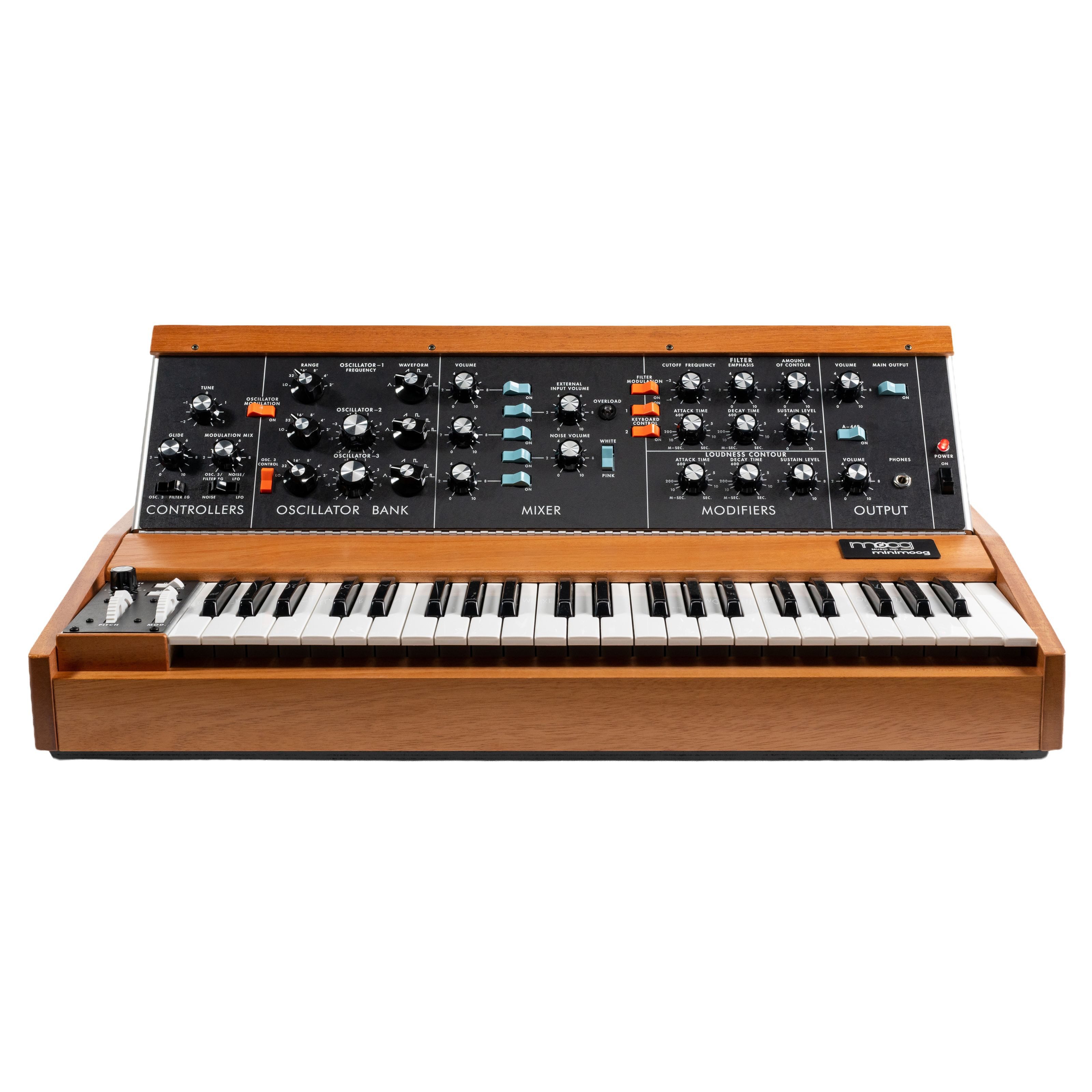 Moog Synthesizer (Synthesizer, Analog Synthesizer), Mini Model D Mahogany Cabinet - Synthesizer