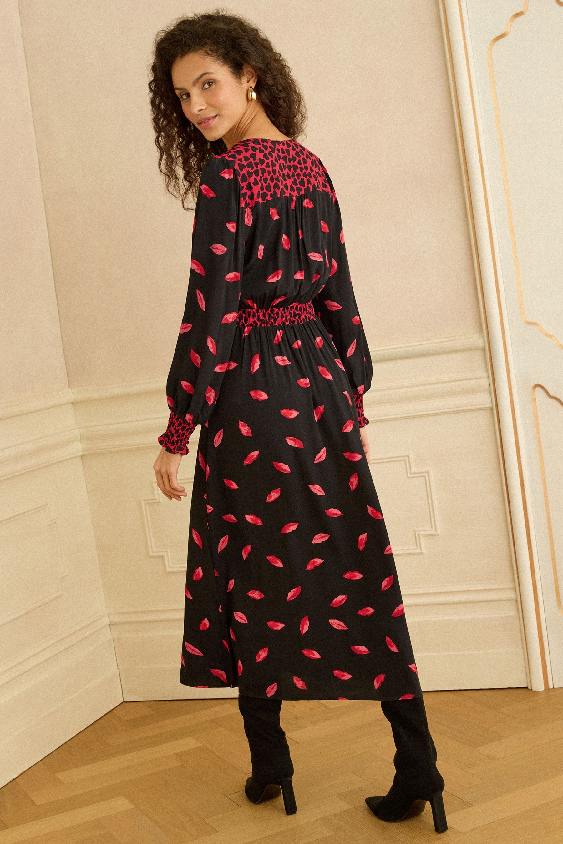 Love & Roses Midikleid Love & Roses Midikleid mit gezurrten Bündchen (1-tlg günstig online kaufen