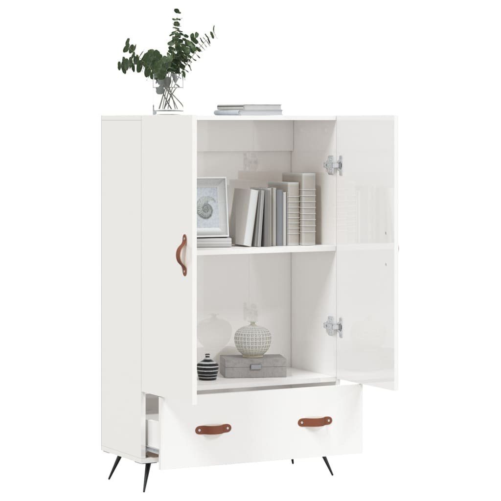 vidaXL Highboard NA Highboard Hochglanz-Weiß 69,5x31x115 cm Spanplatte