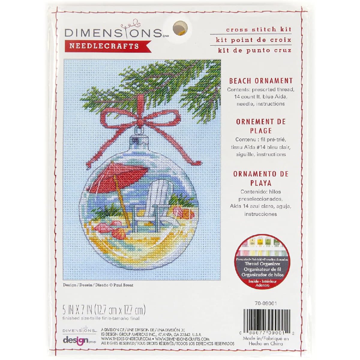 Dimensions Kreativset Dimensions Kreuzstich Stickpackung "Strandornament", Zählmuster, 12,7, (embroidery kit by Marussia)