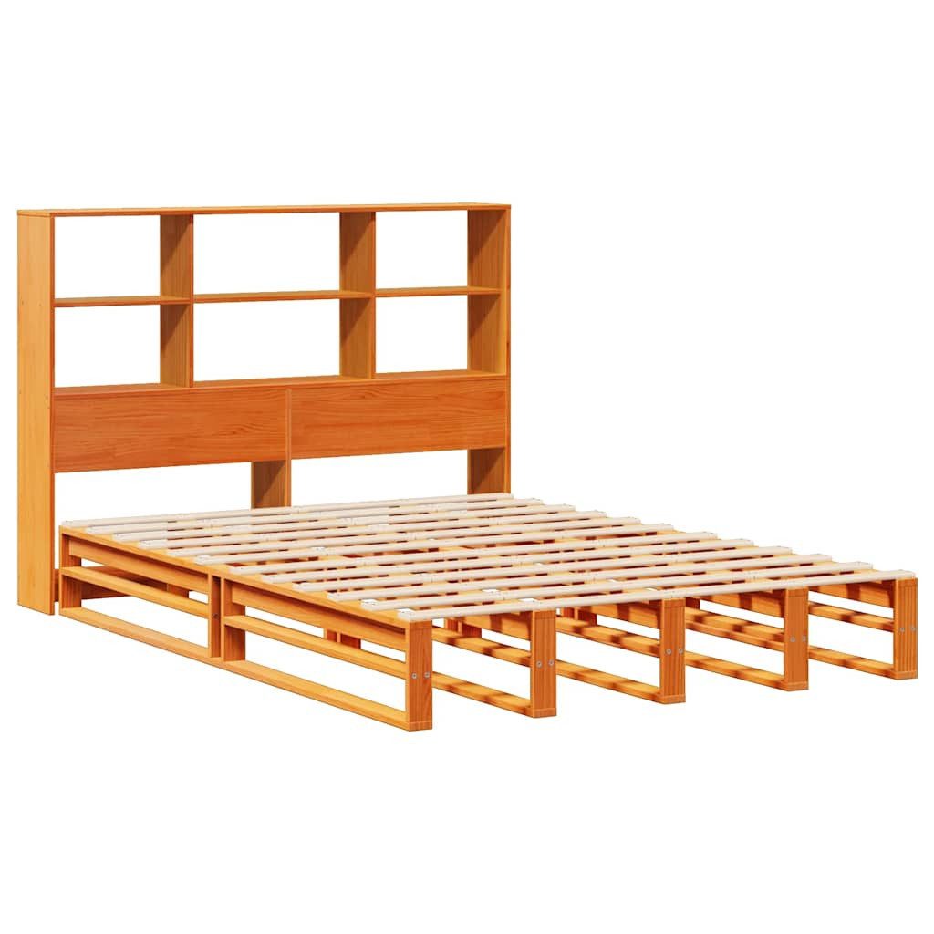 Bett Massivholzbett ohne Matratze Wachsbraun 140x190 cm Massivholz