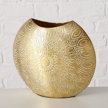 BOLTZE Dekovase "Valenca" aus Aluminium in gold, Vase Blumenvase