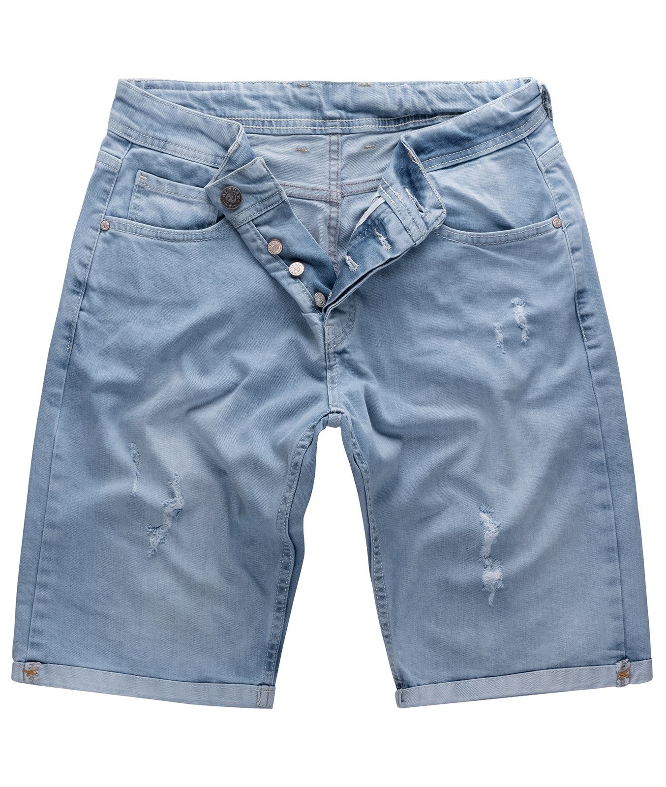 Gelverie Jeansshorts Herren Jeansshorts Stonewashed Hellblau günstig online kaufen
