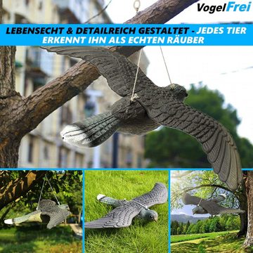 MAVURA Vogel-Schreck VogelFrei Vogelschreck Falke Attrappe Fliegender Greifvogel, Vogelscheuche Raubvogel Taubenabwehr Taubenschreck, Vogelabwehr Kunststoff Naturgetreuer Lebensgroßer Vogel