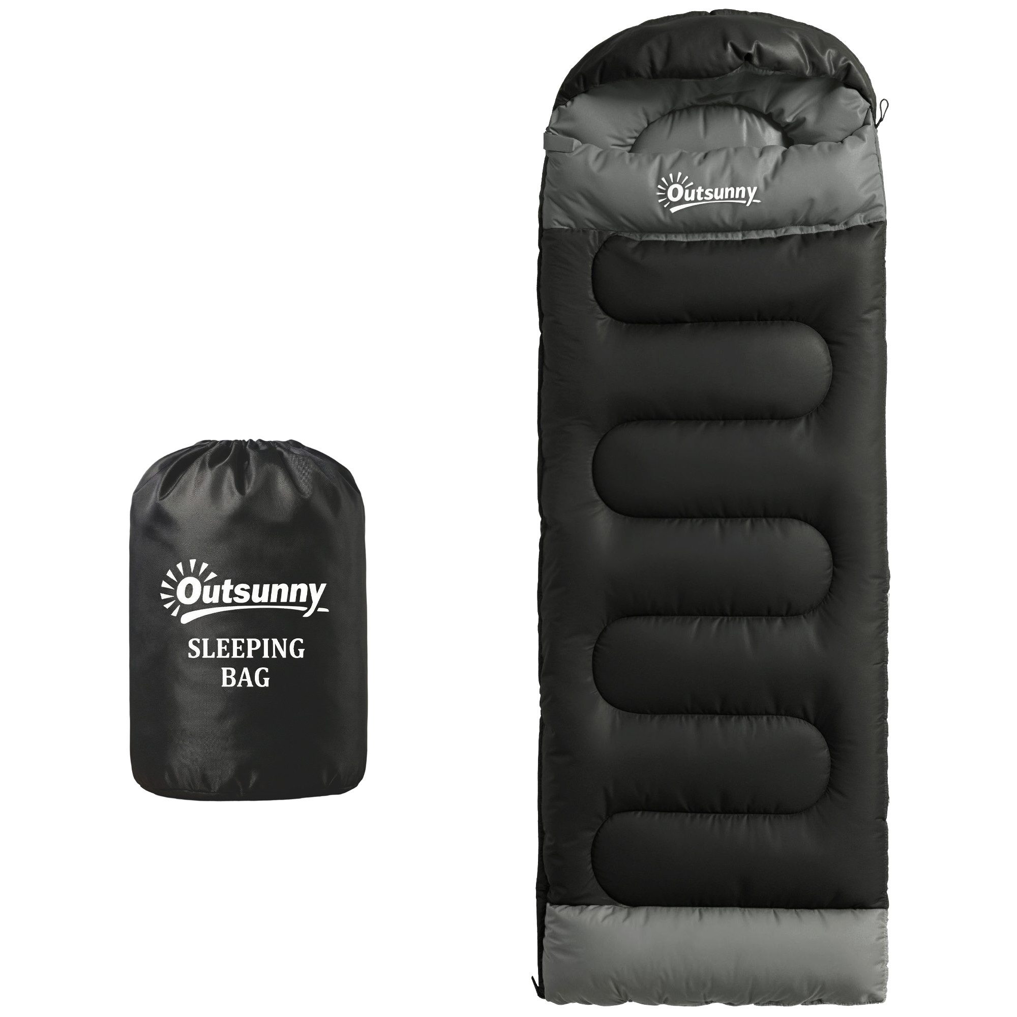 Luckice Schlafsack Warmer Mumienschlafsack für Erwachsene mit Kapuze und Reißverschluss (300 g/m² Füllung, inklusive Packsack, Camping- und Outdoor-Schlafsack)