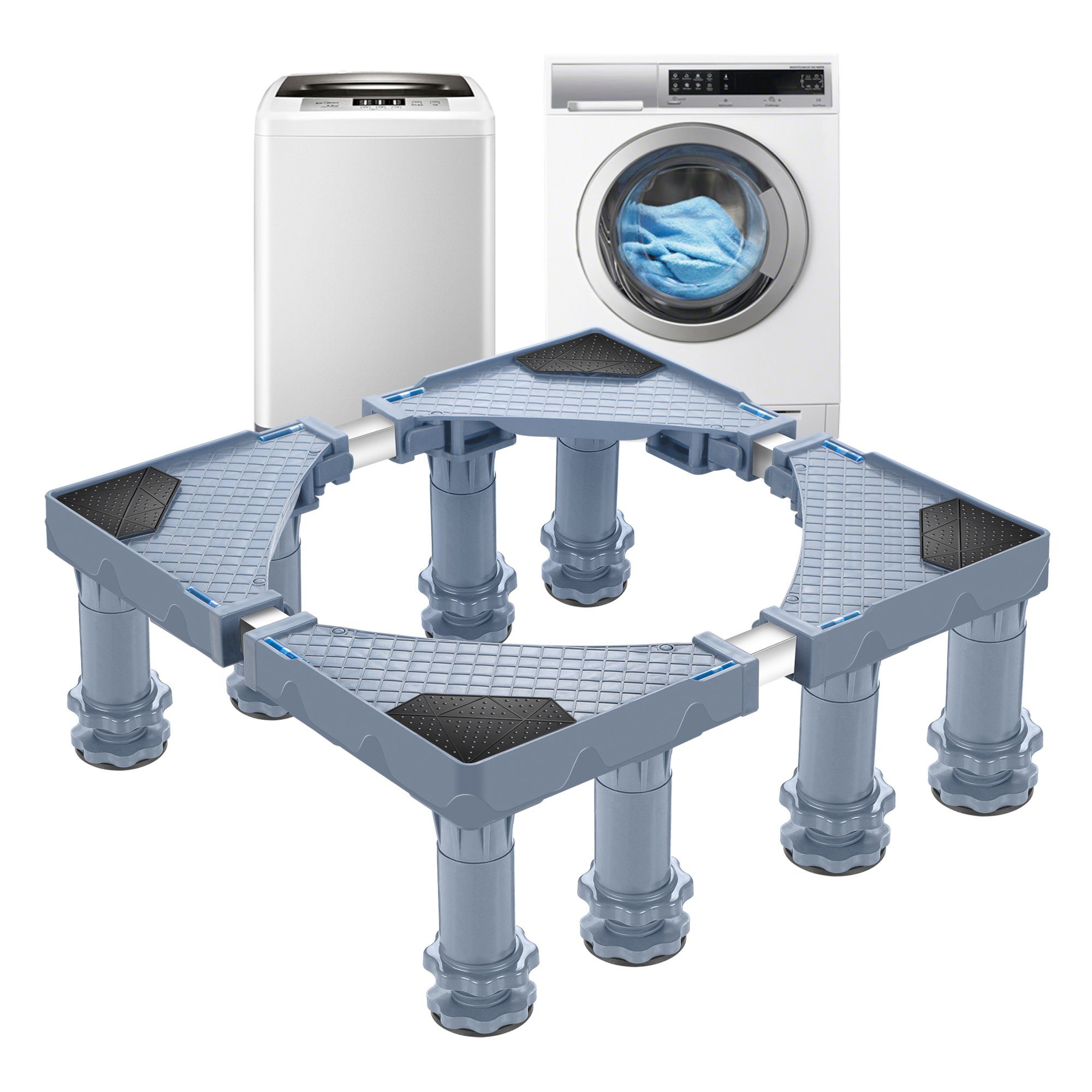 en.casa Waschmaschinenuntergestell, »Kirburg« Sockel 8 höhenverstellbare Füße bis 400 kg Grau