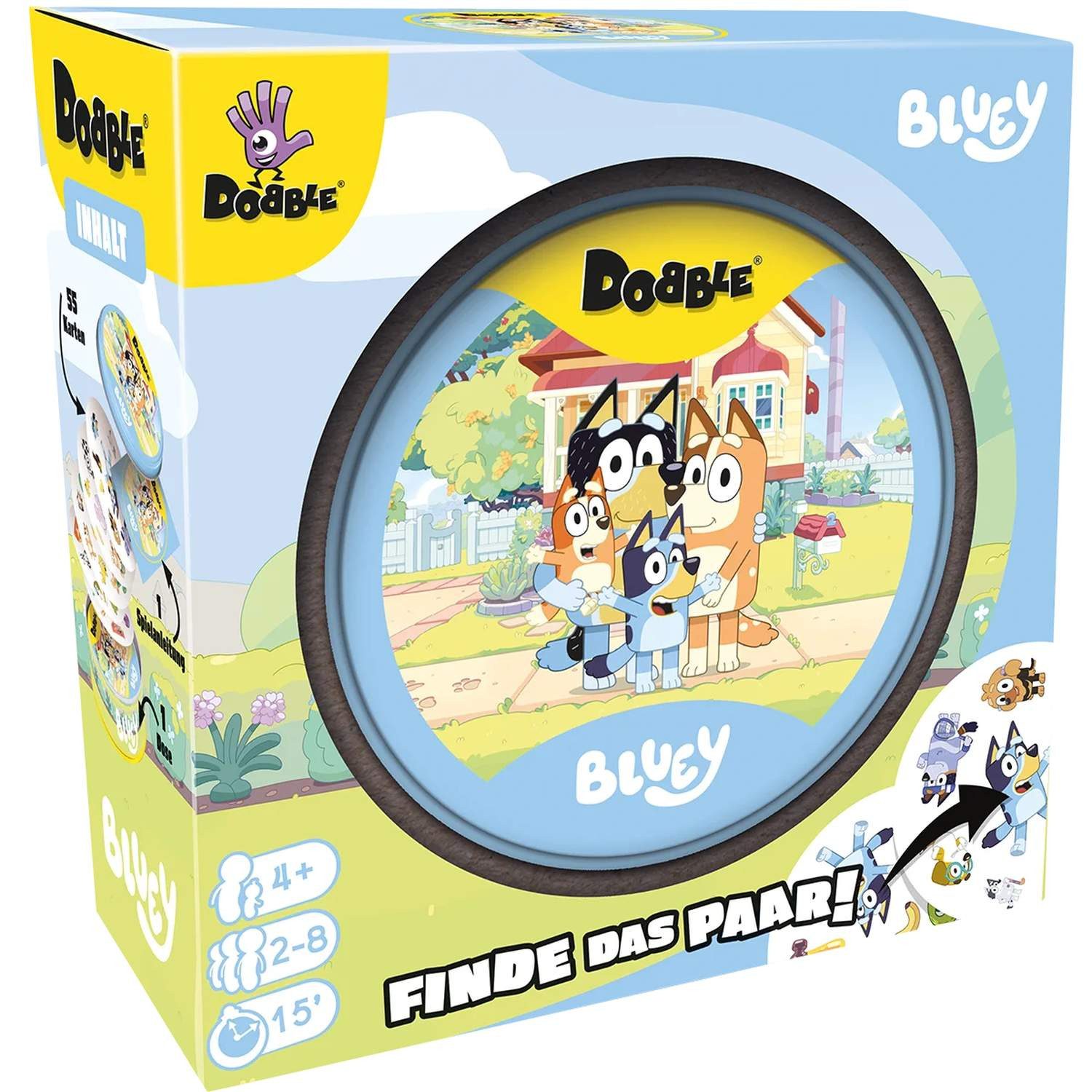 Asmodee Spiel Reaktionsspiel Dobble Bluey für 2-8 Spieler ab 4 Jahren