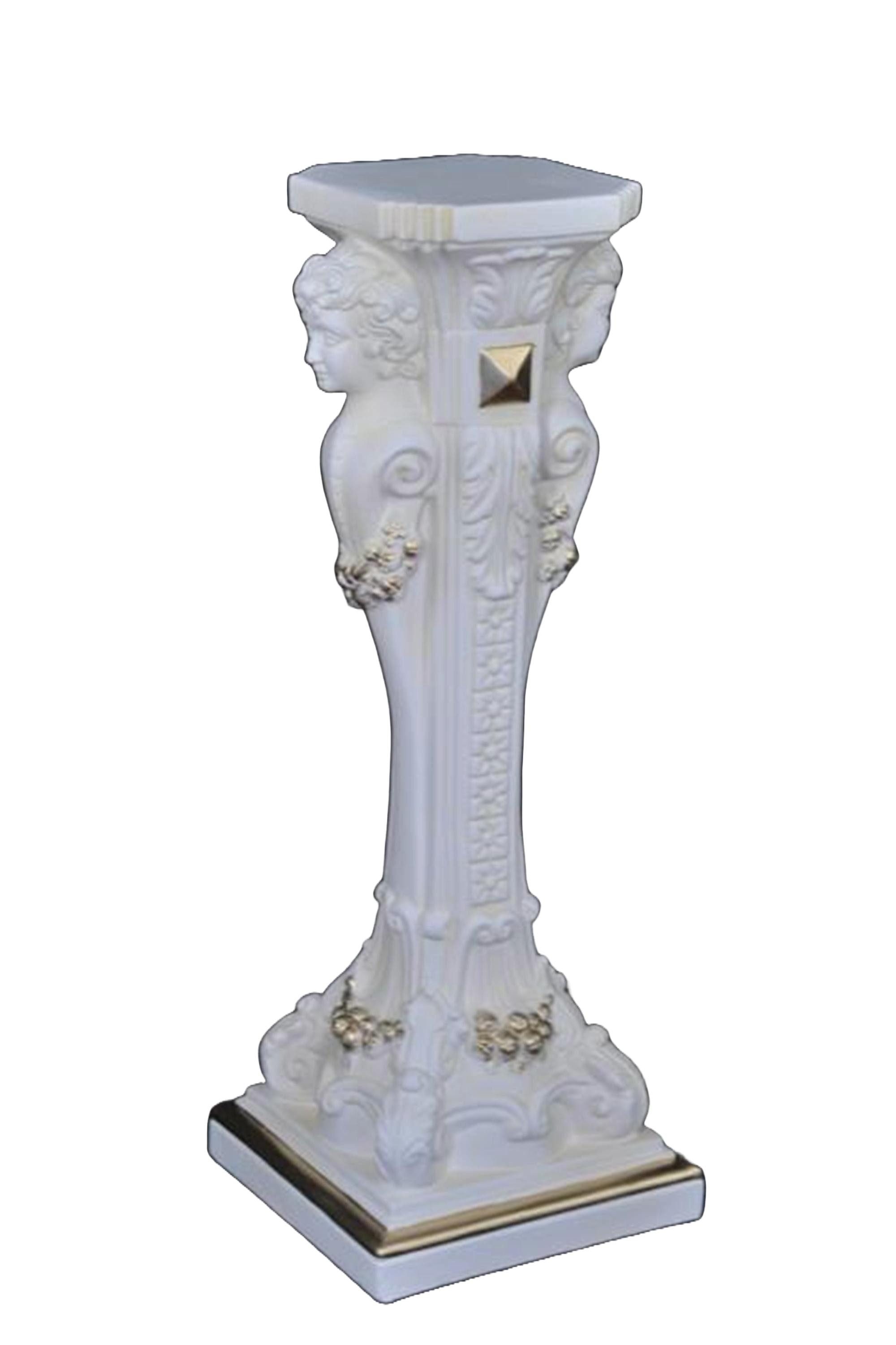 JVmoebel Dekosäule Medusa Säule Römische Marmor Figur Deko Dekoration Ständer Weiß, Made in Europa