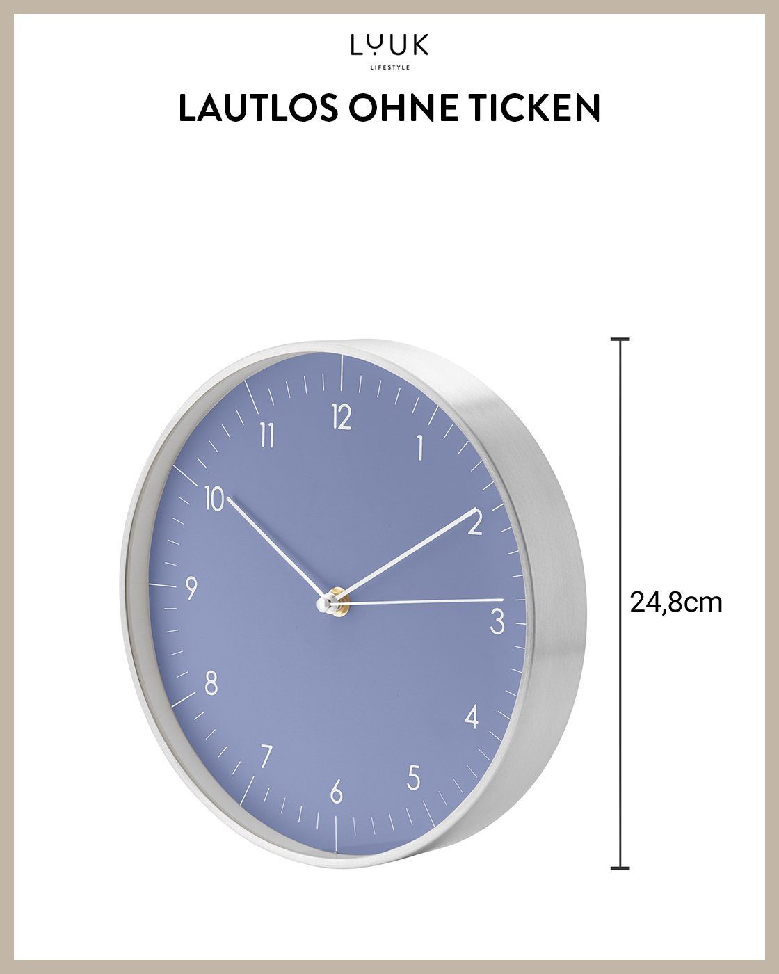 LUUK LIFESTYLE Wanduhr Helsinki (lautlos, ohne Ticken, großes Ziffernblatt, günstig online kaufen