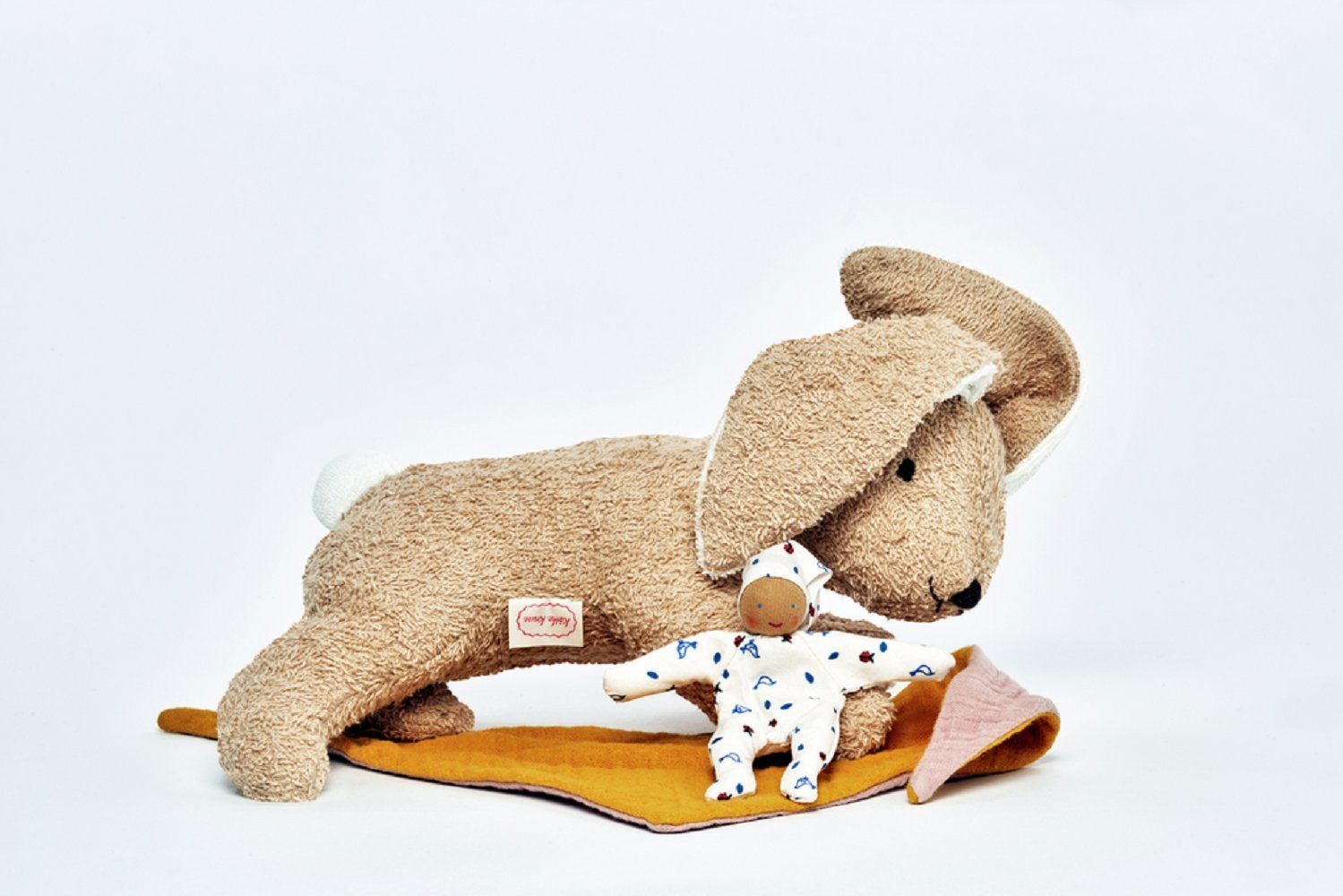 Käthe Kruse Kuscheltier Holly Hase liegend mit Püppchen super zum Kuscheln