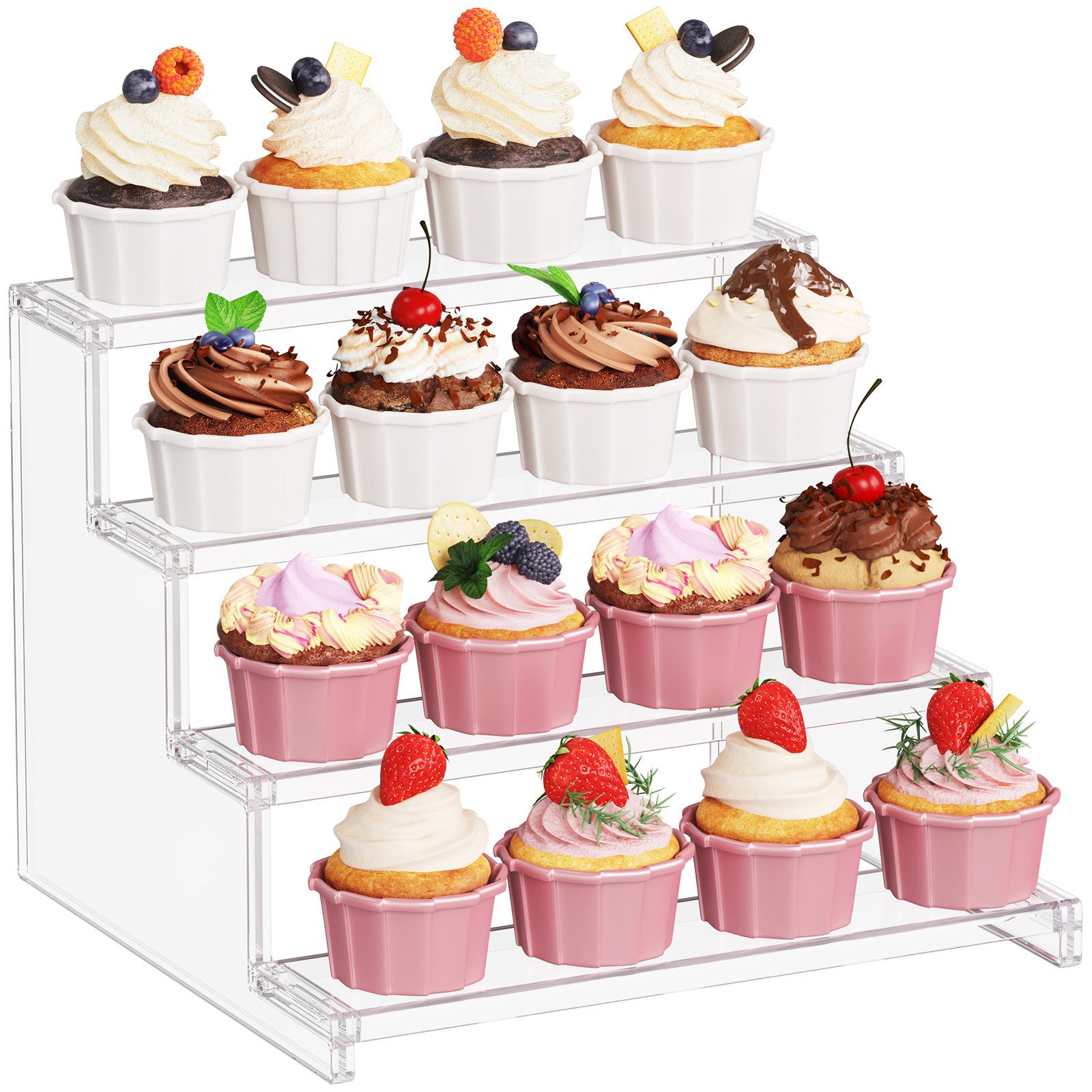 Lifewit Ablageregal Cupcake Display Ständer Kunststoffständer für Muffin Dessert donut, 1-tlg.