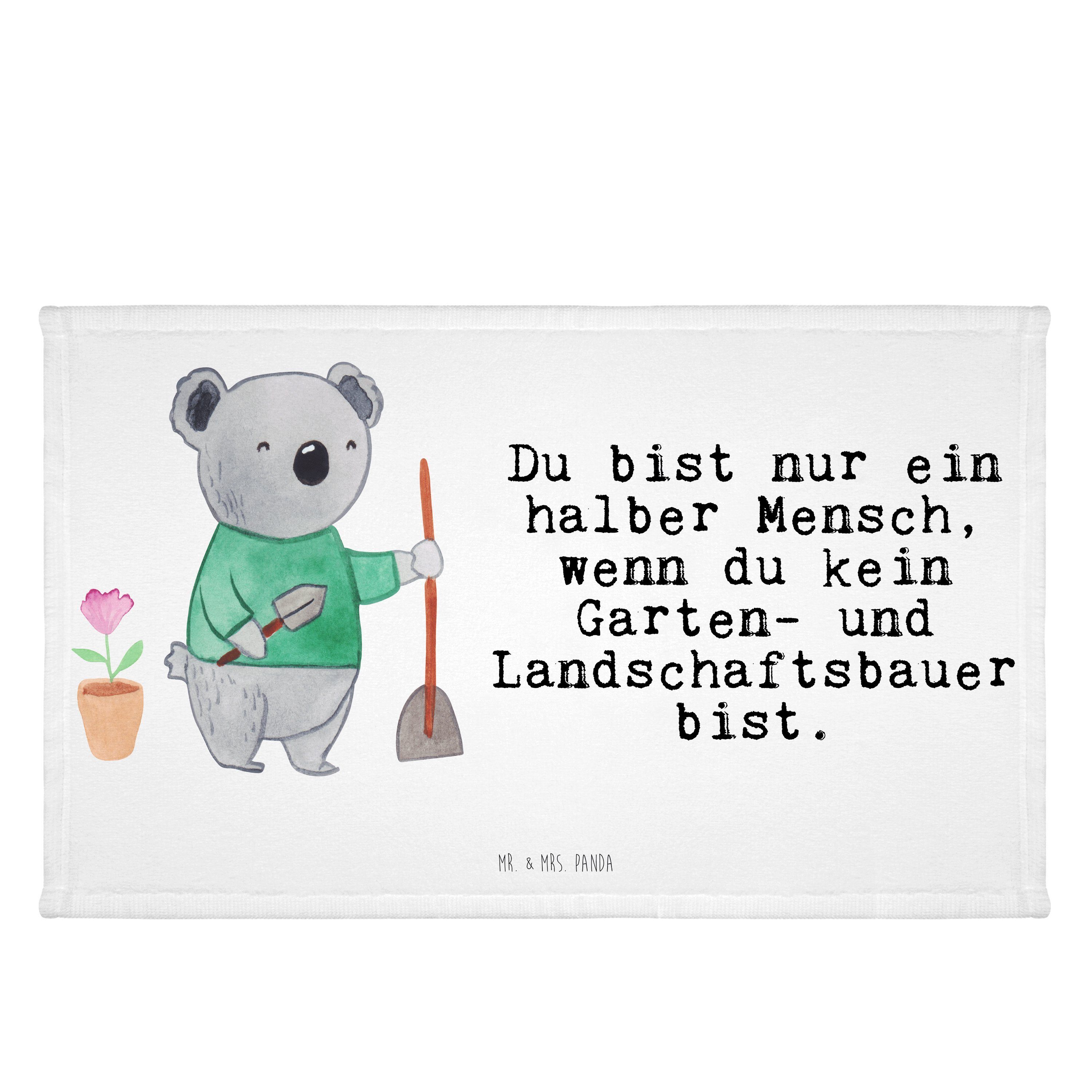 Mr. & Mrs. Panda Handtuch Garten- und Landschaftsbauer mit Herz - Weiß - Geschenk, Kinder Handt, (1-St)