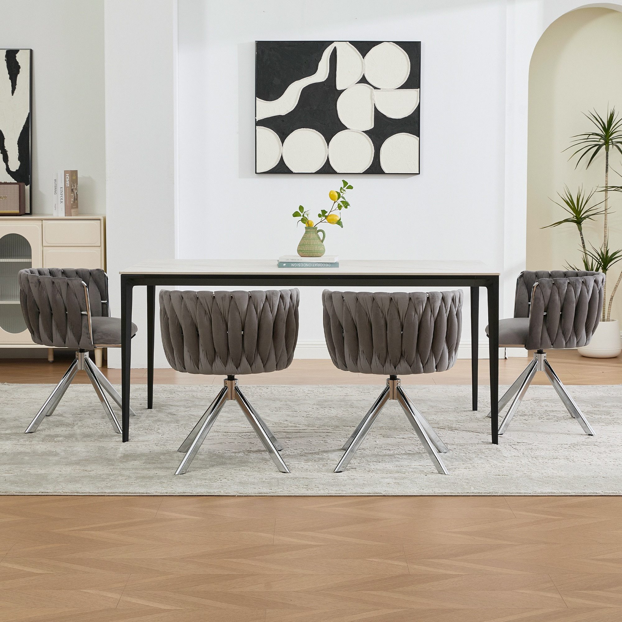 LVHOM Esszimmerstuhl Set, 180° drehbar mit günstig online kaufen