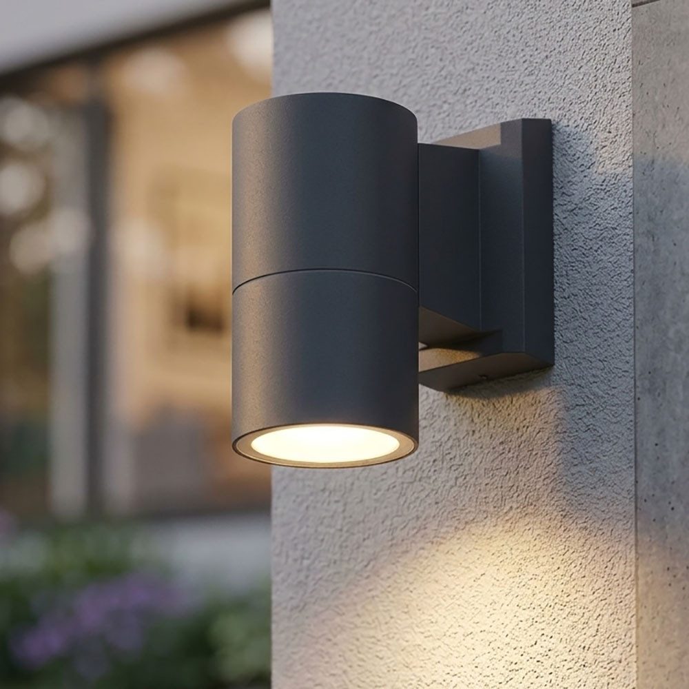 Harms Import Wandstrahler, Leuchtmittel nicht inklusive, Wandleuchte Außenlampe Wandlampe Gartenleuchte Alu H 11 cm