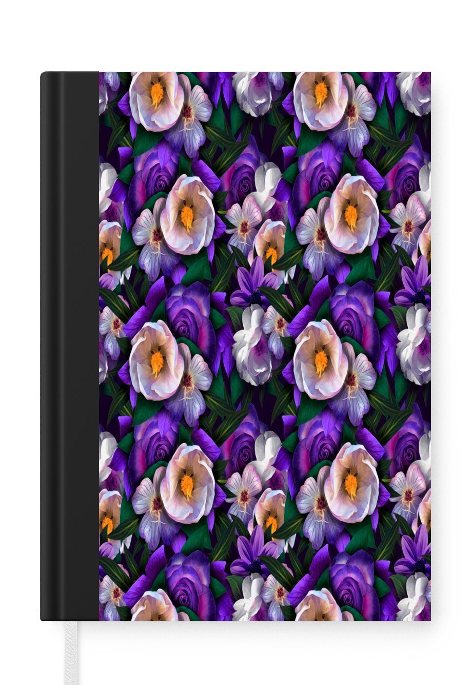 MuchoWow Notizbuch Blumen - Anemone - Rose, Journal, Merkzettel, Tagebuch, Notizheft, A5, 98 Seiten, Haushaltsbuch