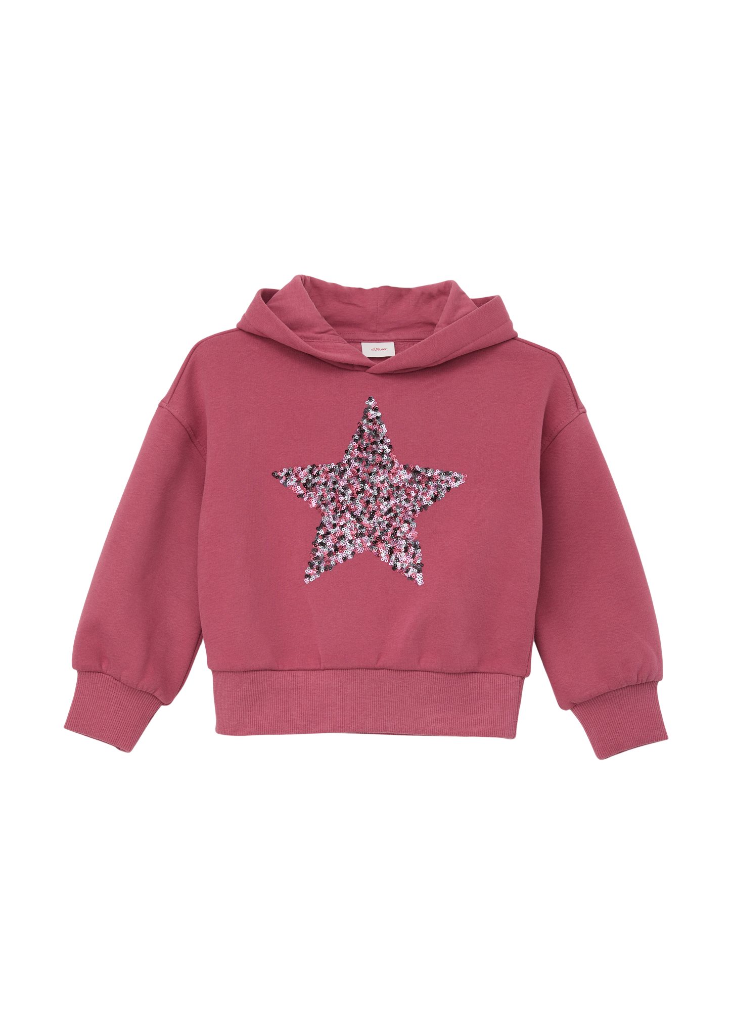 s.Oliver Sweatshirt Sweatshirt mit Pailletten Pailletten-Stern pink