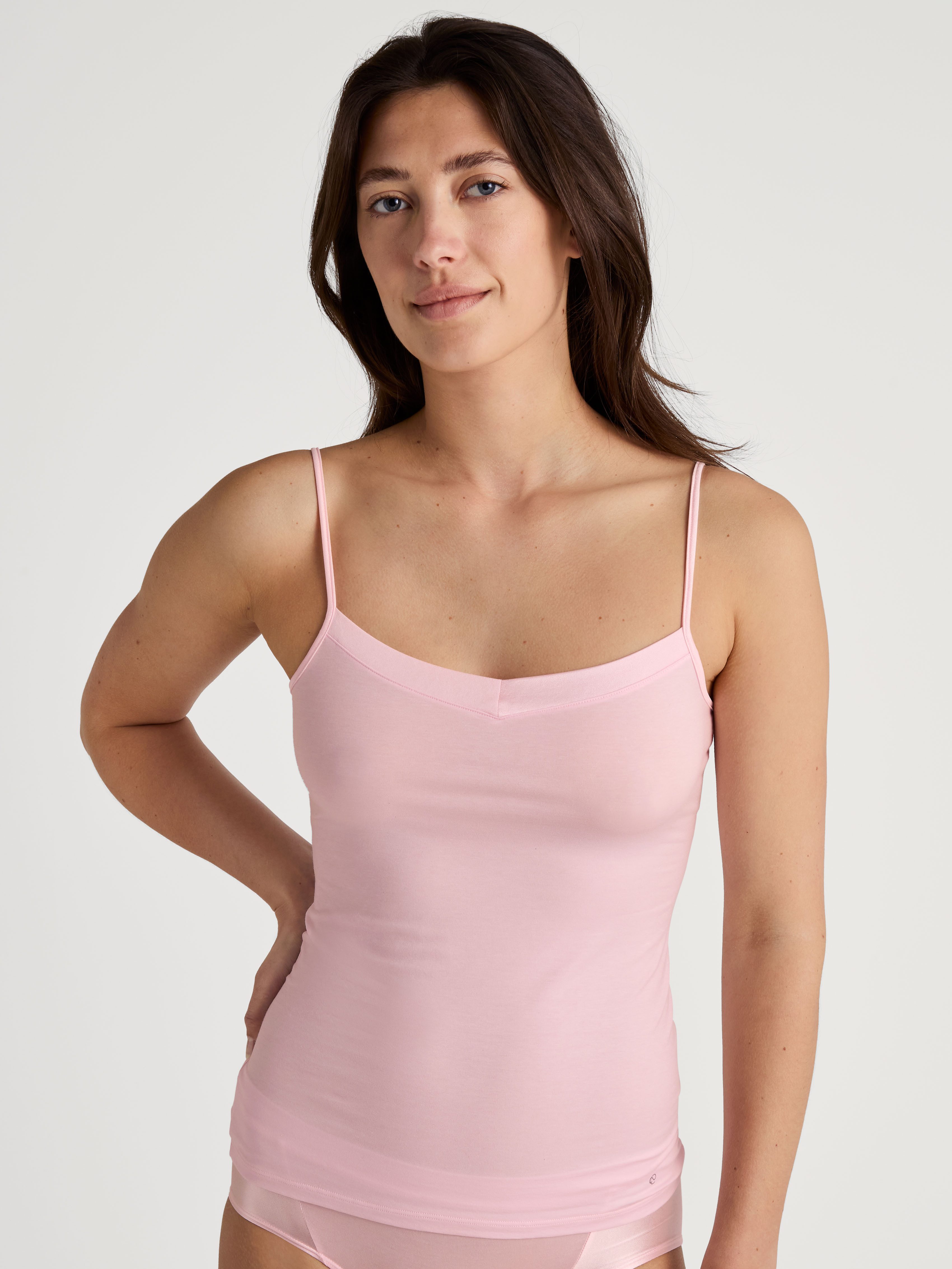 CALIDA Spaghettitop "Cate", Satin-Einsatz, Single Jersey Qualität, elastisc günstig online kaufen