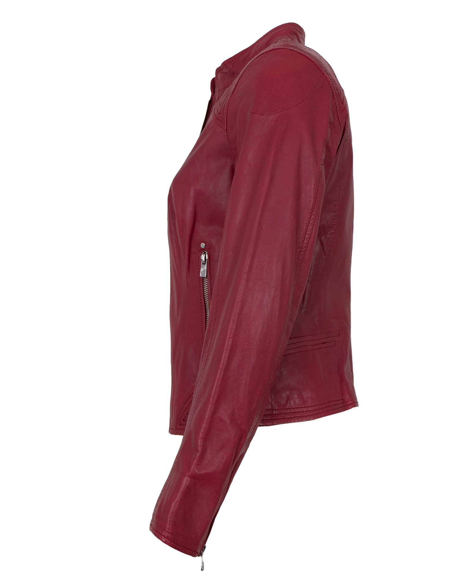 Jilani Lederjacke Juno Jilani - Damen Lederjacke Lammnappa dunkelrot günstig online kaufen