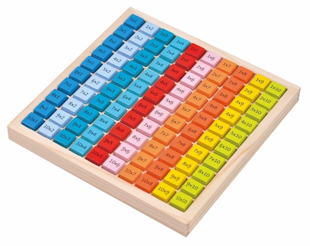 Lelin Lernspielzeug 10279 Holzspielzeug Multiplikationsbrett Lernspiel 1x1 bis 10