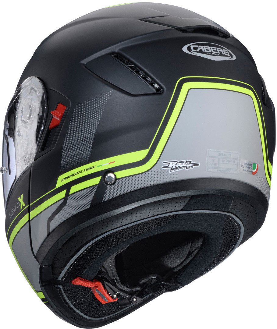Caberg Motorradhelm Levo X Elite Klapphelm, vorbereitet für Kommunikationssystem,integriertes Sonnenvisier