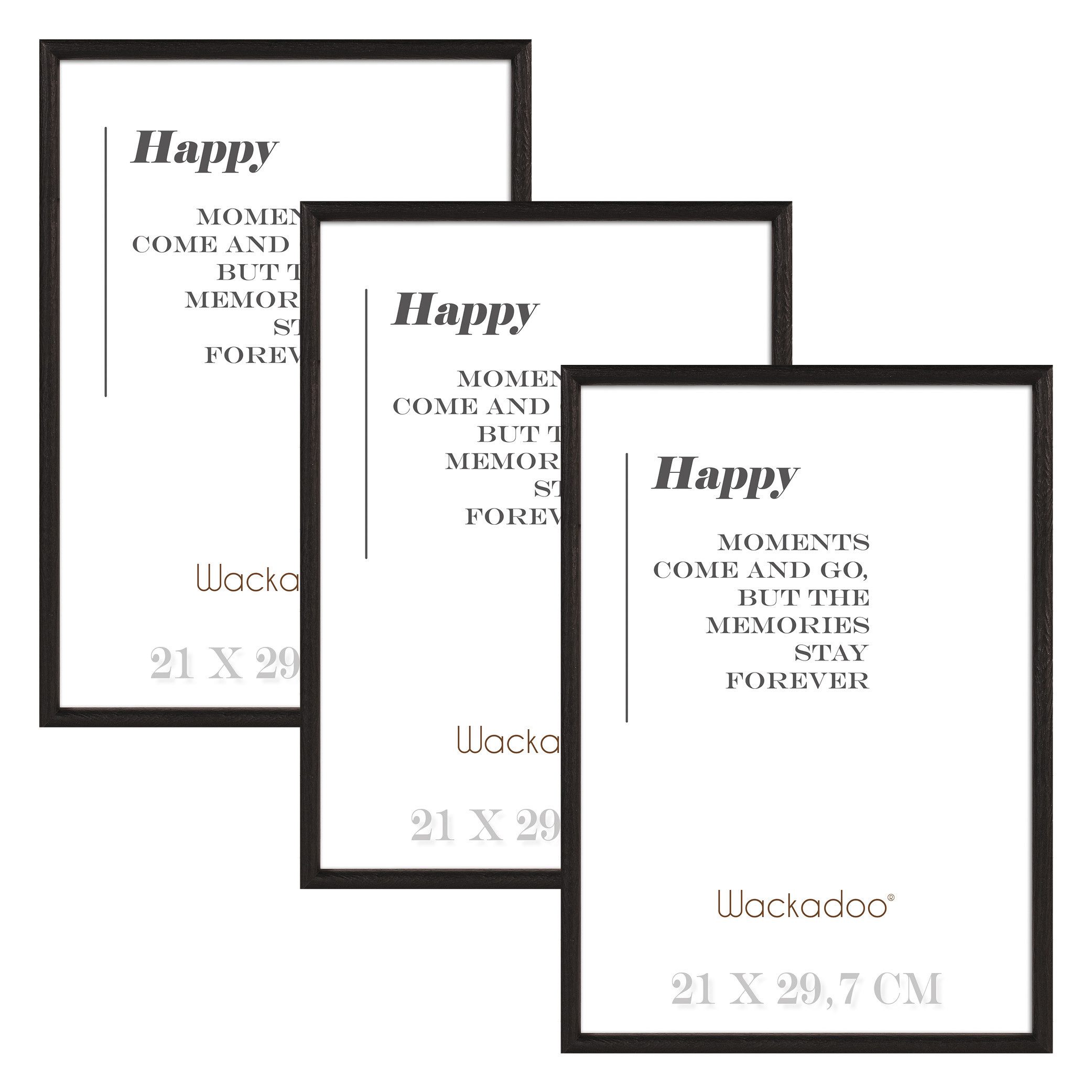 Wackadoo Living Bilderrahmen-Set HAPPY mit Glasscheibe günstig online kaufen