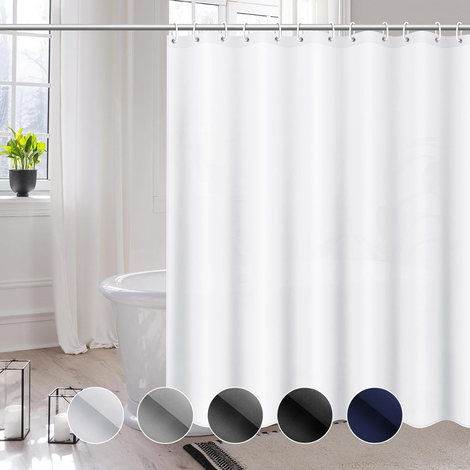 Zyronn Duschvorhang Anti-Schimmel Duschvorhang – Wasserdicht & Waschbar Breite 180 cm (1-tlg), für Badewanne und Dusche