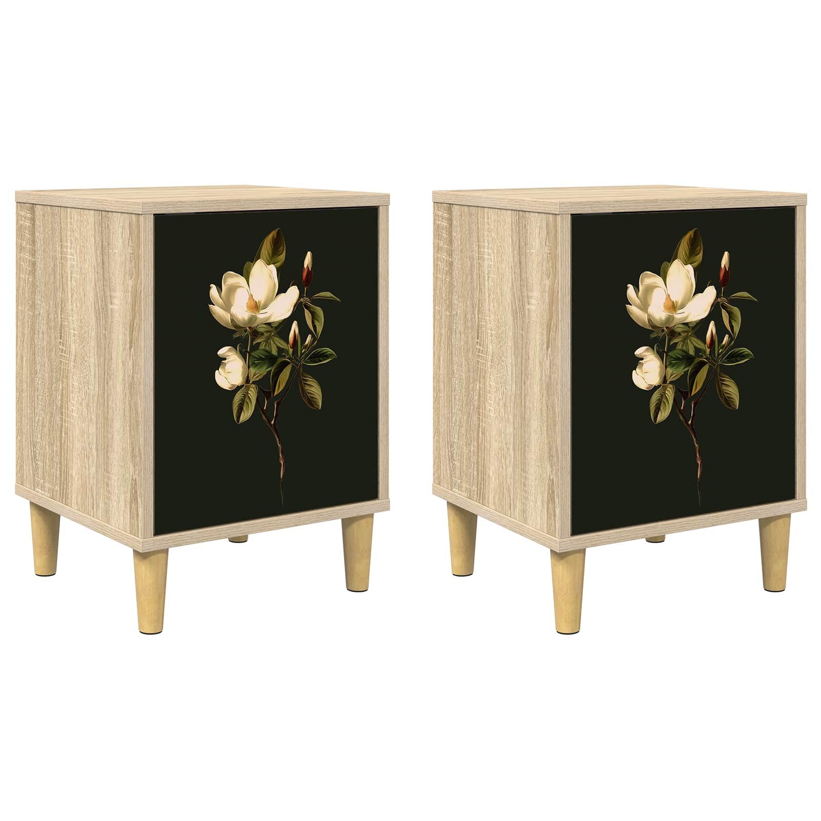 vidaXL Nachttisch Nachttisch BREMEN 2 stk. Sonoma-Eiche 36 x 33 x 50 cm (2-St)