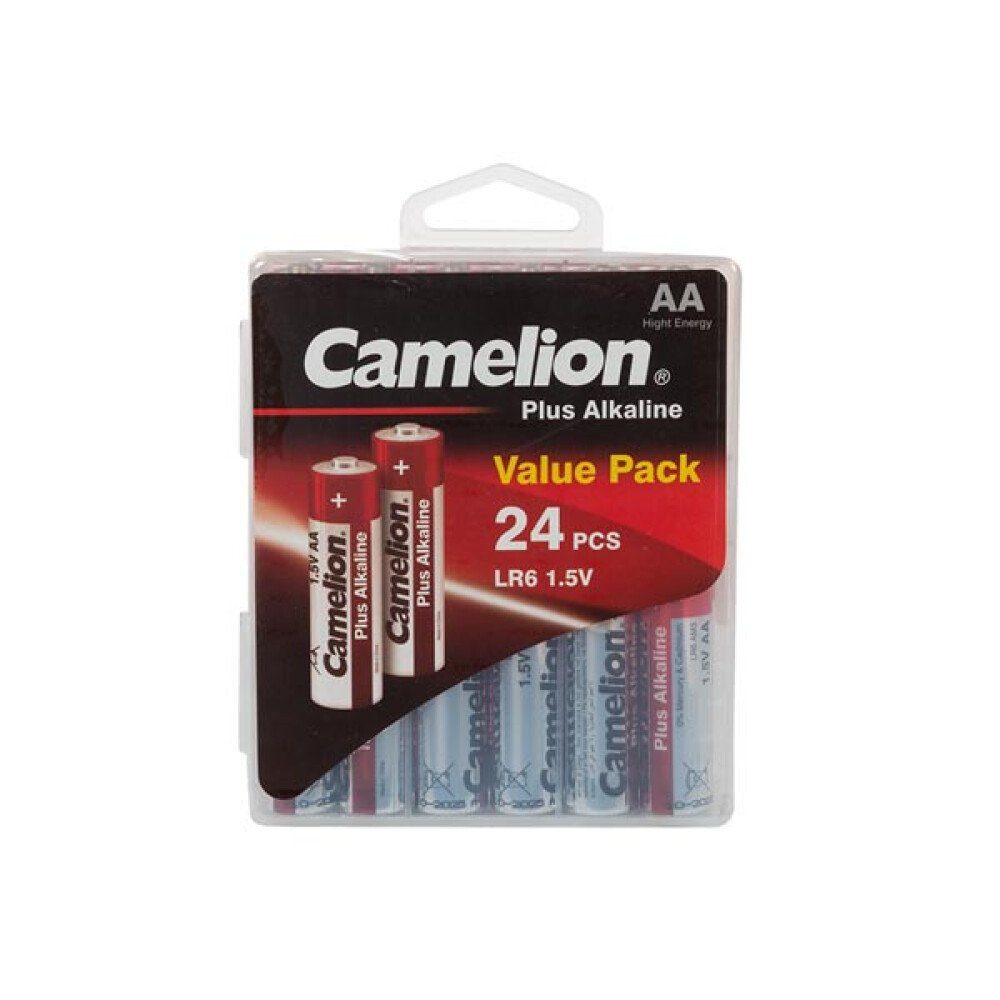 Camelion ALKALI-MANGAN AA / LR6 1.5 V - 2800 mAh (24 St./Kunststoff-Box) Batterie, (1 St)