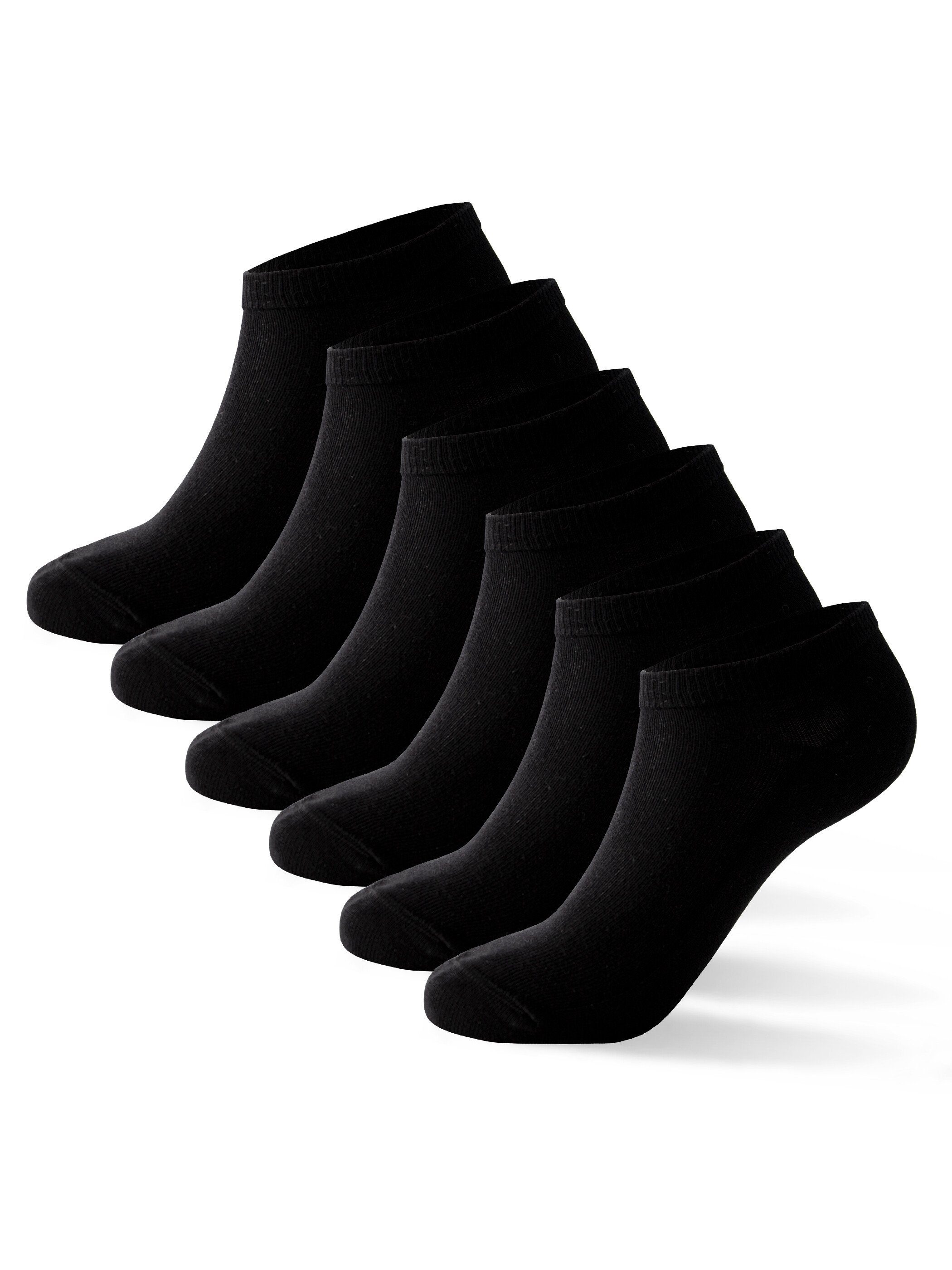 WOTEGA Sneakersocken Floki (Set, 6er-Pack) modische Sneaker Socken Schwarz (Black Meteorite 194008)