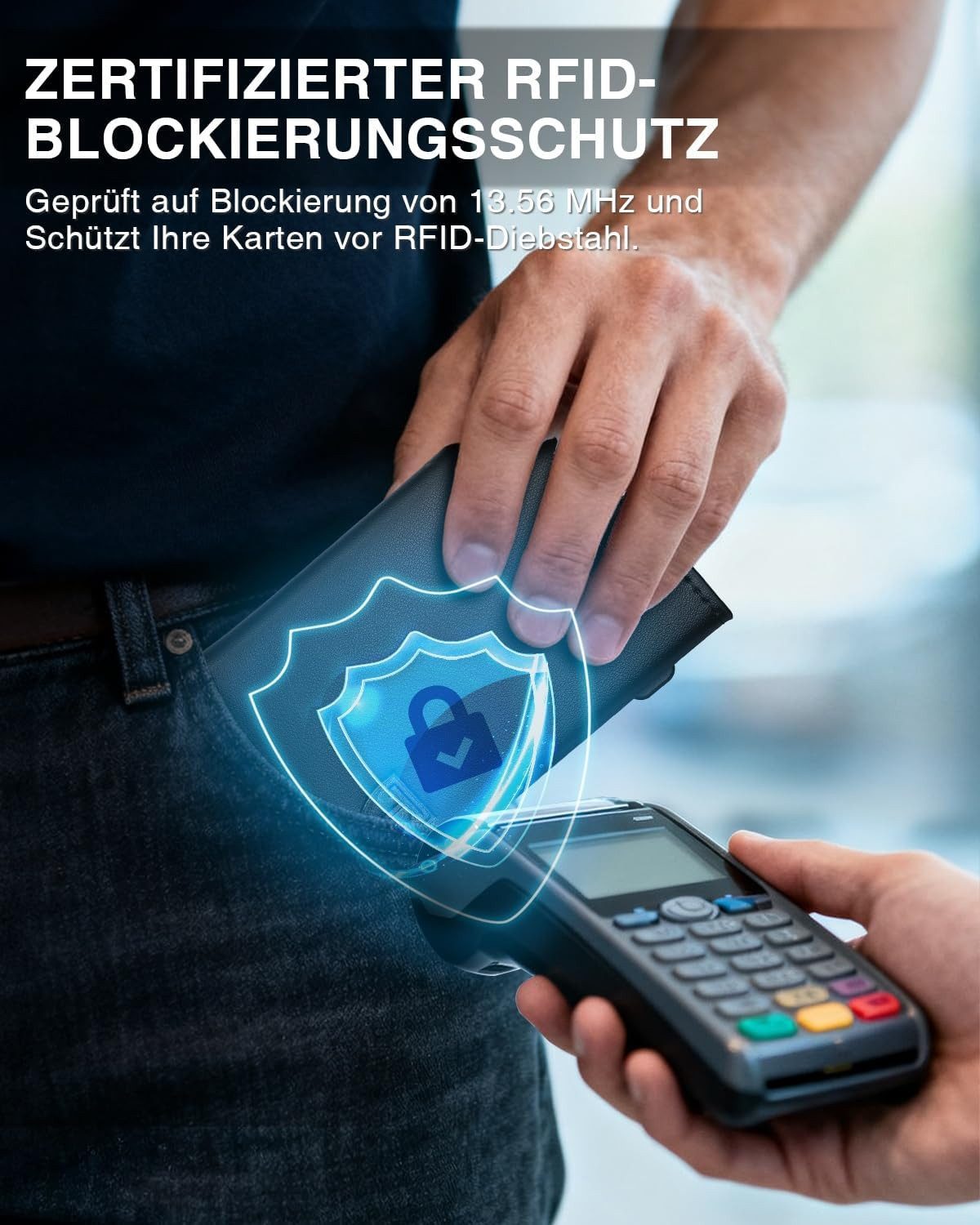 TEEHON Geldbörse Geldbeutel Herren - Portmonee Herren mit Münzfach (Smart Wallet RFID Schutz, Geldbeutel für 9 Kartenetui, Kreditkartenetui), Geldbörse Geldsche – Bild 3 von 5