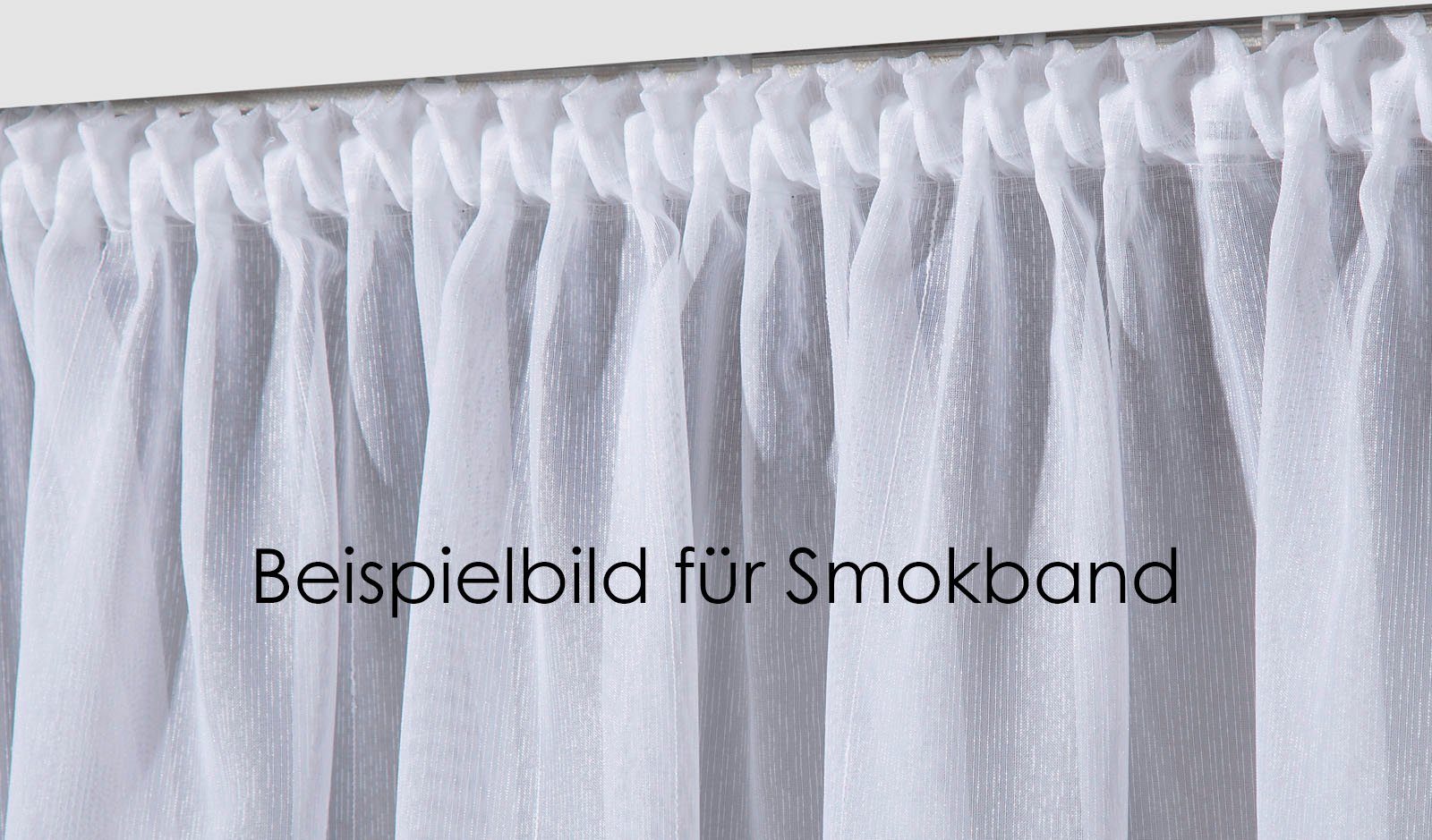 (1 halbtransparent Smokband weiß/terra St), Gardine Calla, Weckbrodt,