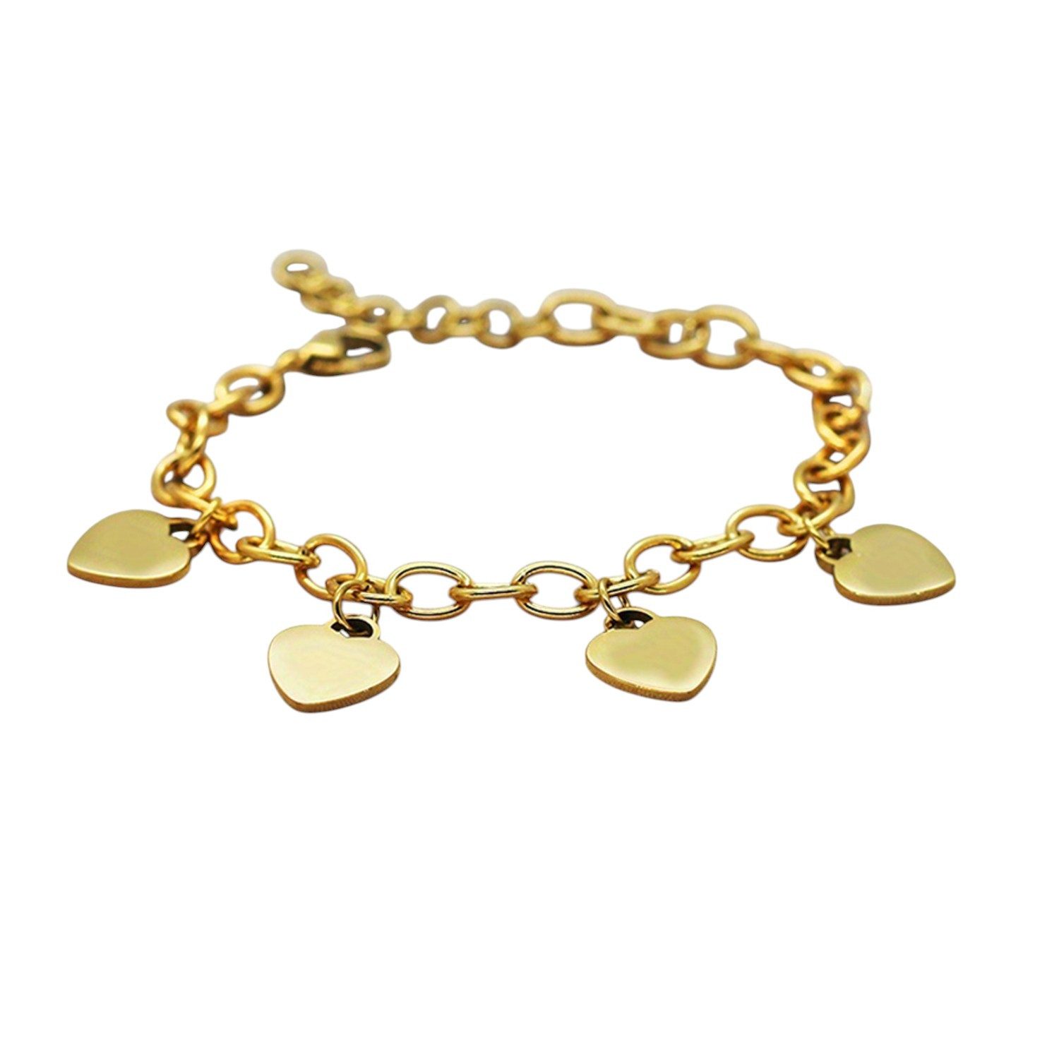 KARMA Armband Damen Herz Edelstahl Silber od. Gold Bettelarmband (Herzarmba günstig online kaufen