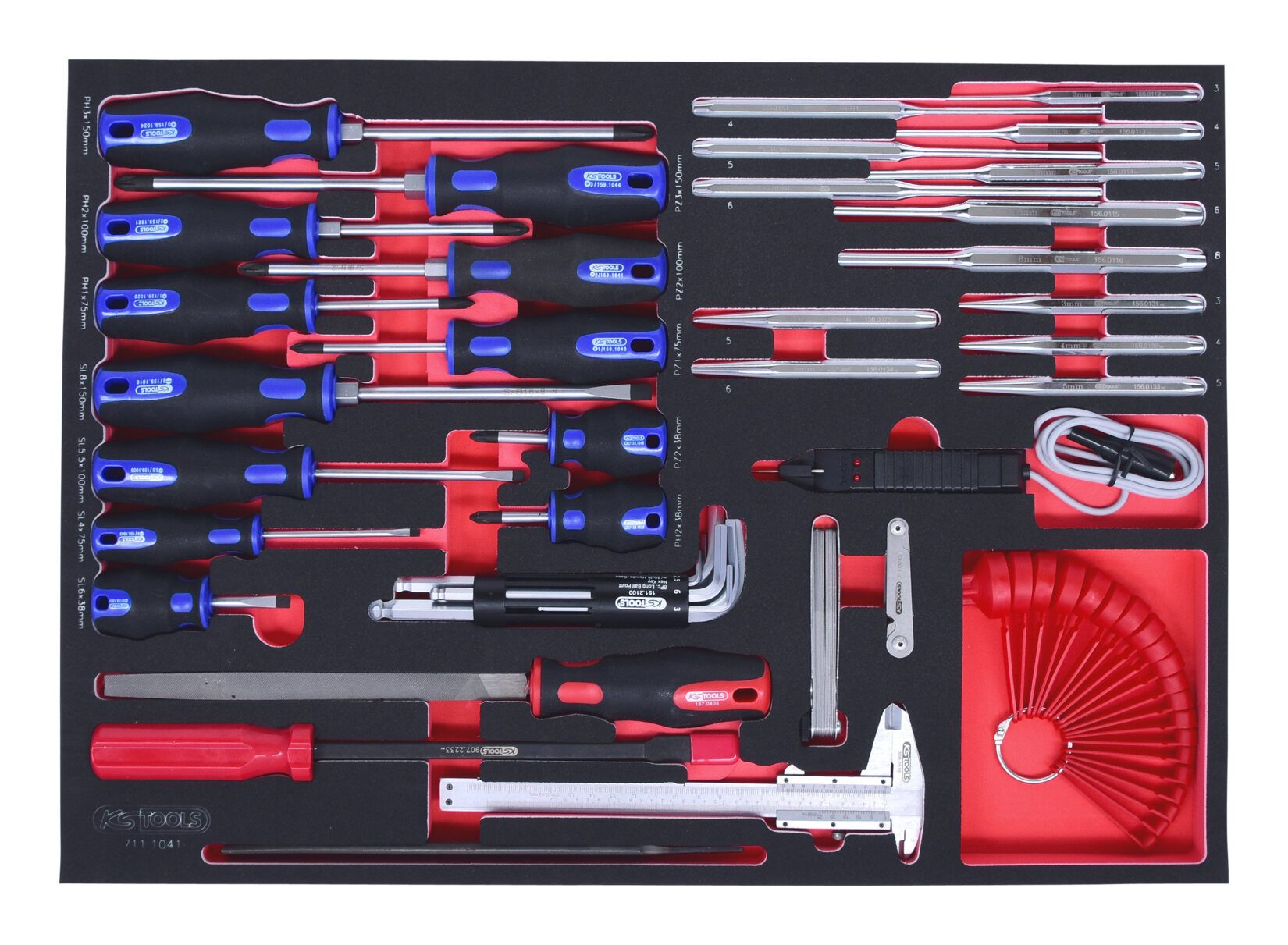 KS Tools Schraubendreher, (41 St), SCS und Messgeräte-Satz, 41-teilig in 1/1 Systemeinlage