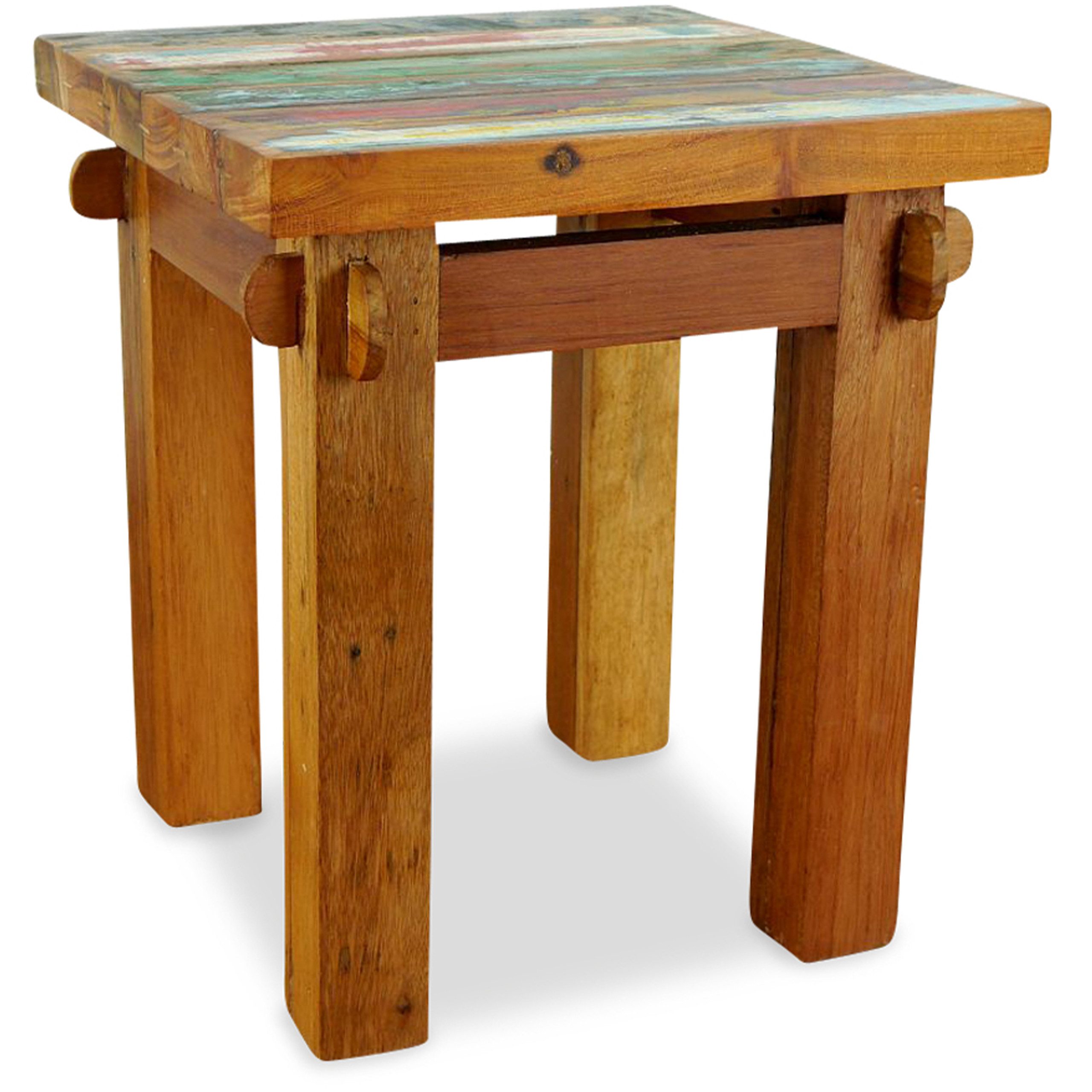 livasia Beistelltisch Couchtisch aus Java - 40x40x45cm - recyceltes Teakholz, handgefertigt