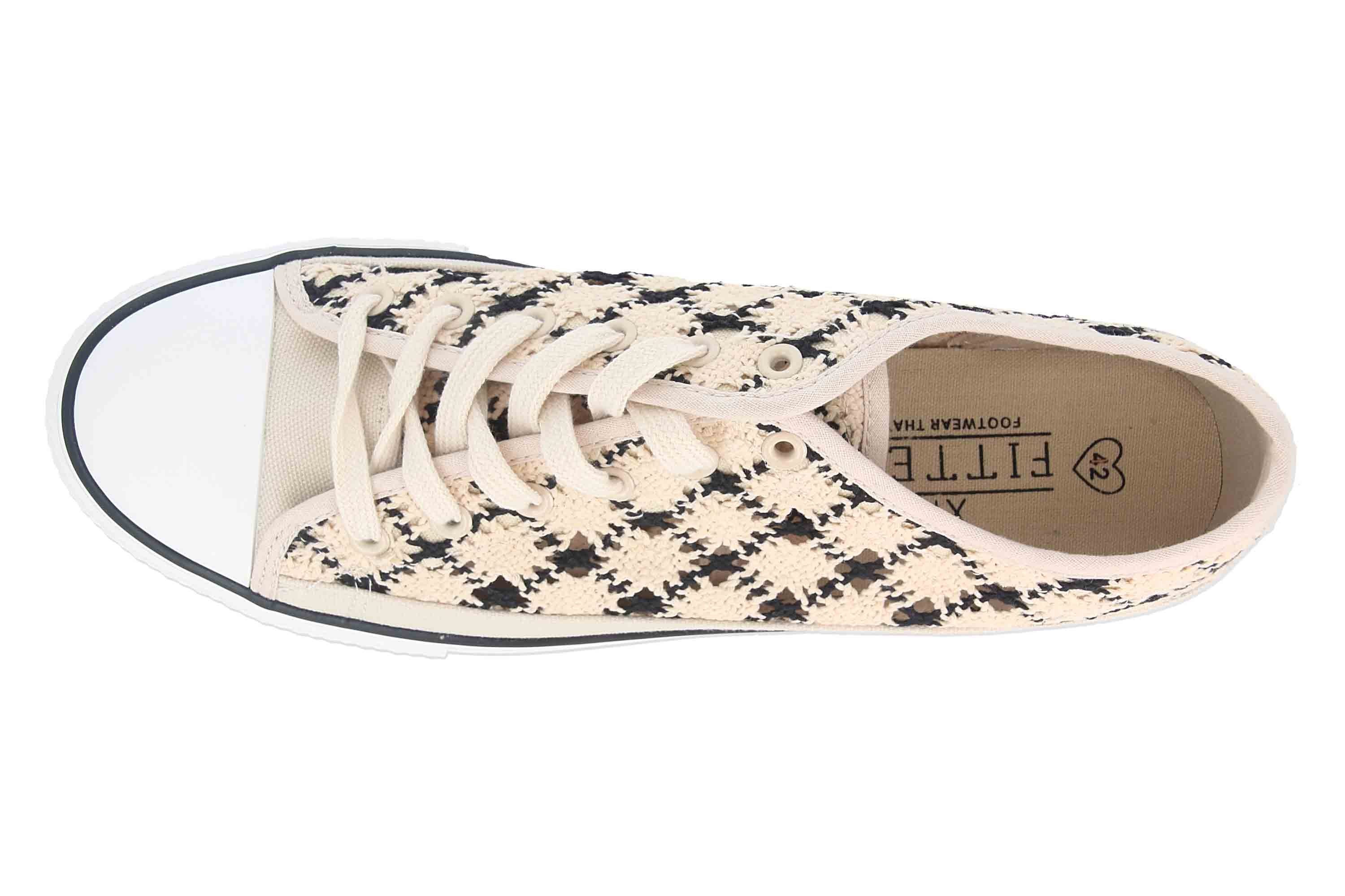 Fitters Footwear 2.876922 Beige Black Sneaker