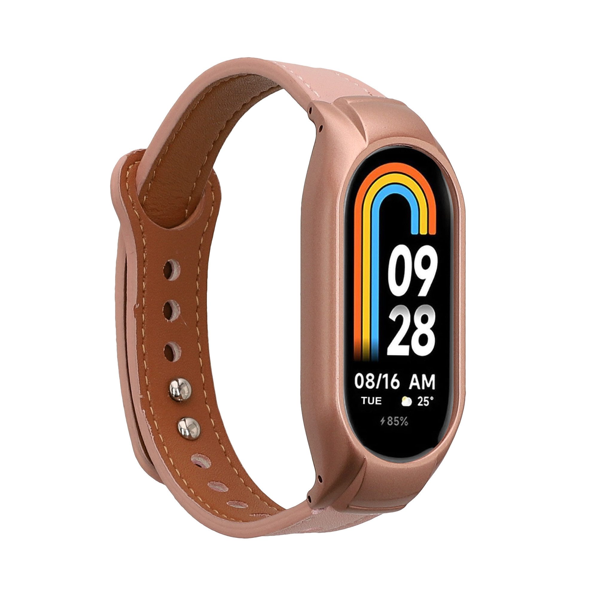 kwmobile Uhrenarmband Echtleder Armband für Xiaomi Smart Band 10 / Smart Band 9 / 8, Ersatzarmband für Fitnesstracker - Wechselarmband Smartwatch