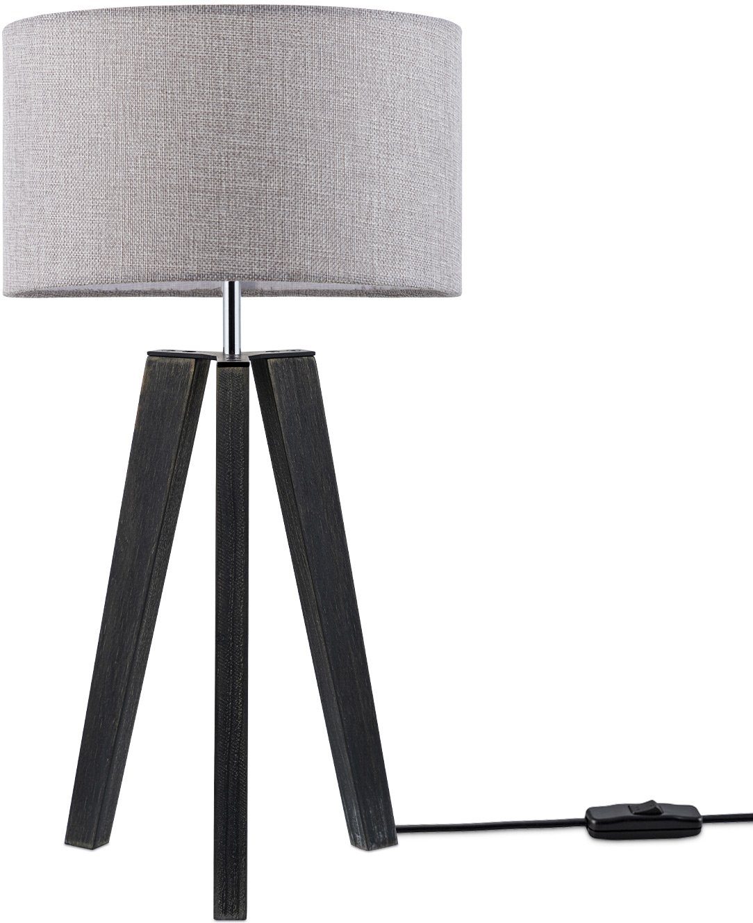 Lampe Wohnzimmer ohne Leuchtmittel, Skandinavischer LED Fuß Color, Stehlampe Paco Canvas Vintage Stil Tischleuchte uni Home E27