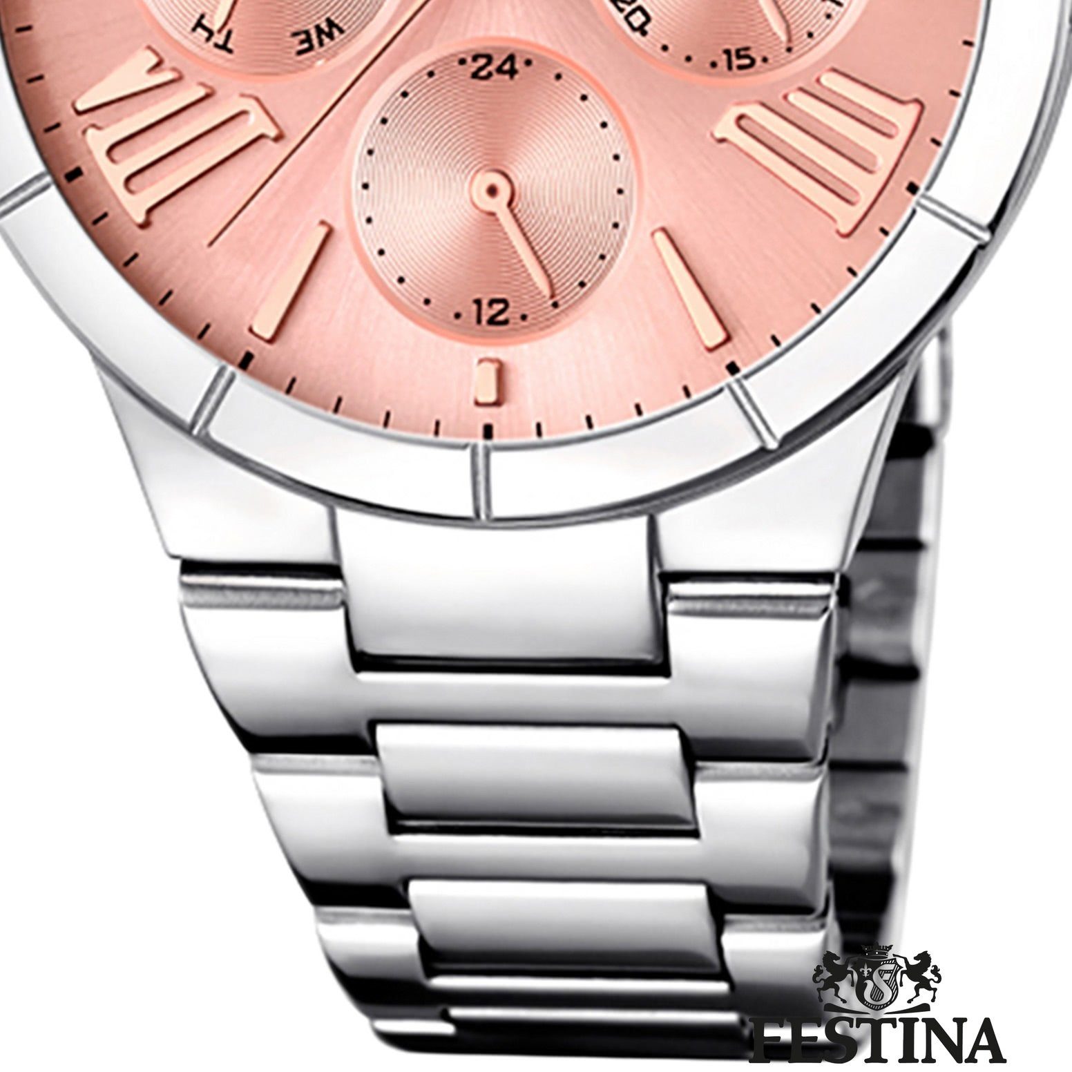 Festina Multifunktionsuhr Festina Damen Uhr F16716/3 Multifunktion, (Analoguhr), Damen Armbanduhr rund, Edelstahlarmband silber