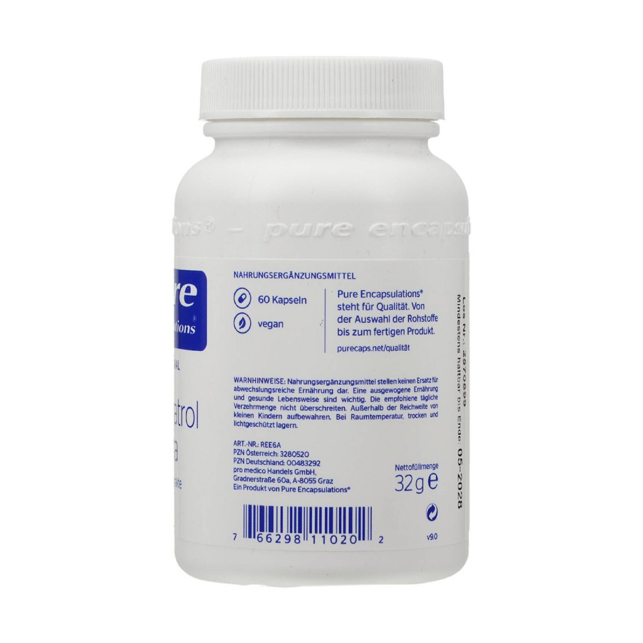 pro medico GmbH PURE ENCAPSULATIONS Resveratrol Extra Kapseln Kapsel