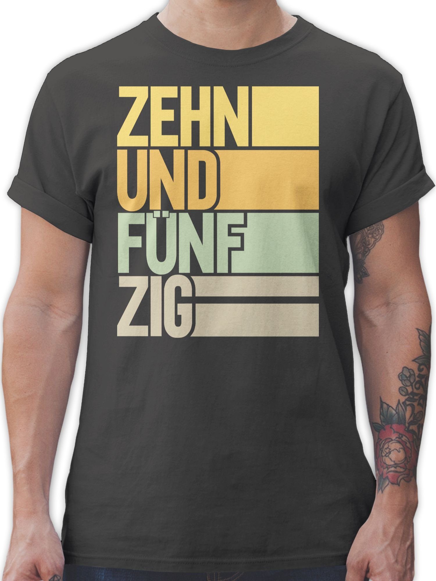 Shirtracer T-Shirt 02 Geburtstag Zehnundfünfzig Dunkelgrau 60